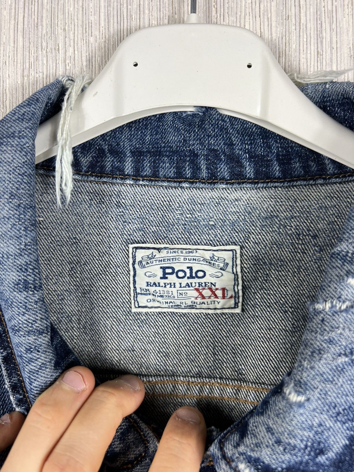 Ralph Lauren Vintage Polo Ralph Lauren thrashed distressed denim jacket Size US XXL / EU 58 / 5 - 18 Thumbnail