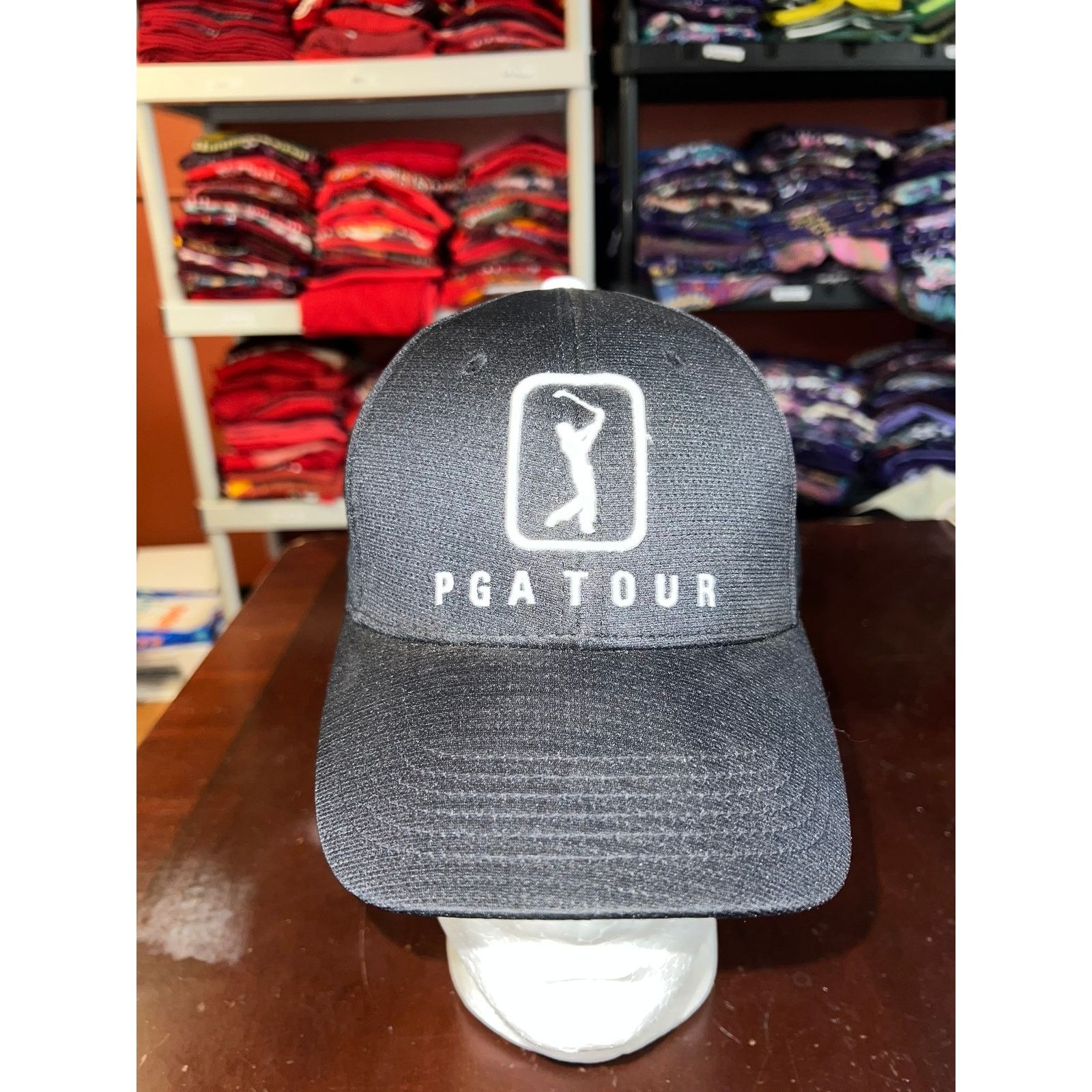 PGA Tour PGA Tour Black Hat Golf Golfing Cap Headwear OS Size ONE SIZE - 1 Thumbnail