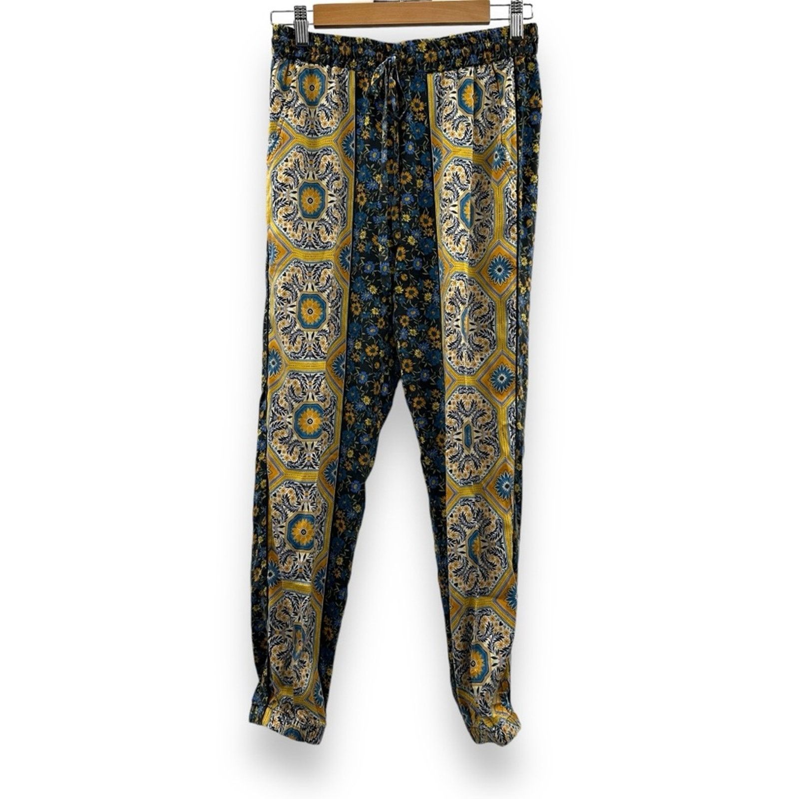 Johnny Was Johnny Was Silk Blend Floral Paisley Drawstring Pants Sz S Size 27" / US 4 / IT 40 - 1 Thumbnail