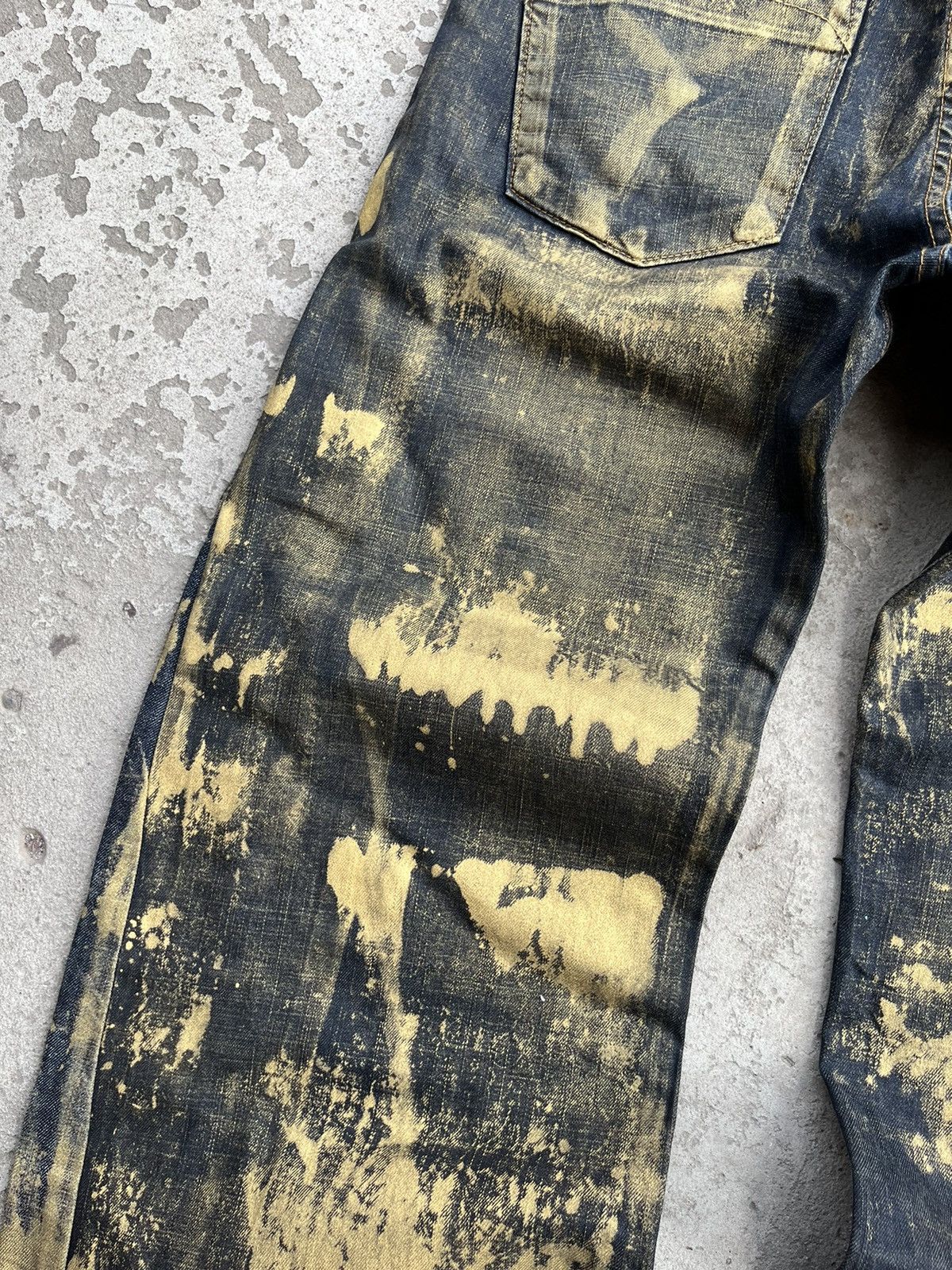 Japanese Brand Dirty Painted Distressed Thrashed Faded Baggy Jeans Y2K Pant Size US 34 / EU 50 - 15 Thumbnail