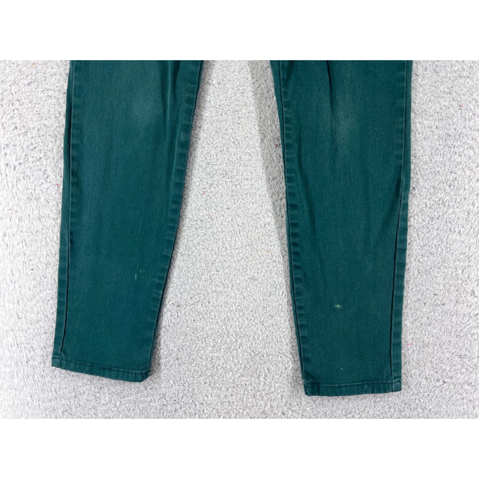 Vintage Bongo Jeans Jeans 29 Regular 29 Green Cotton Denim 5-Pocket Straight Rise Low Zip Fly Inseam 27 PantWomen 29x27 Size 29" - 2 Thumbnail