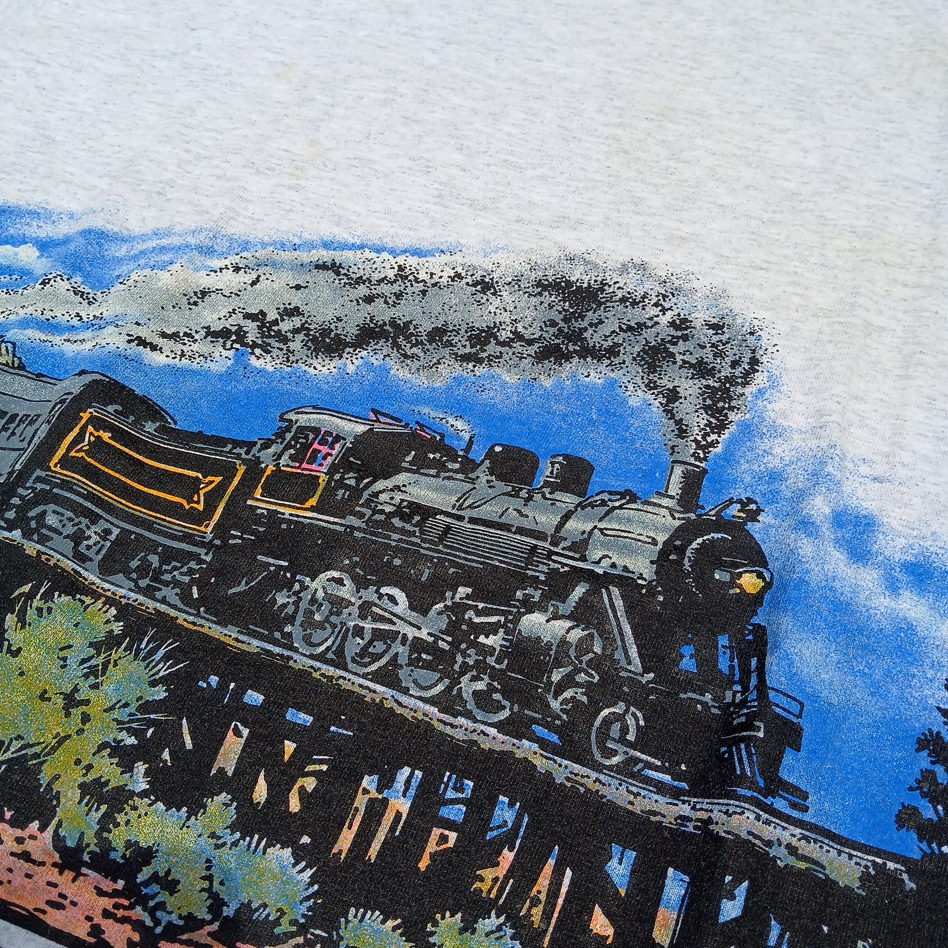 Vintage 🔥Rare🔥 Vintage train art 90s Size US L / EU 52-54 / 3 - 6 Thumbnail