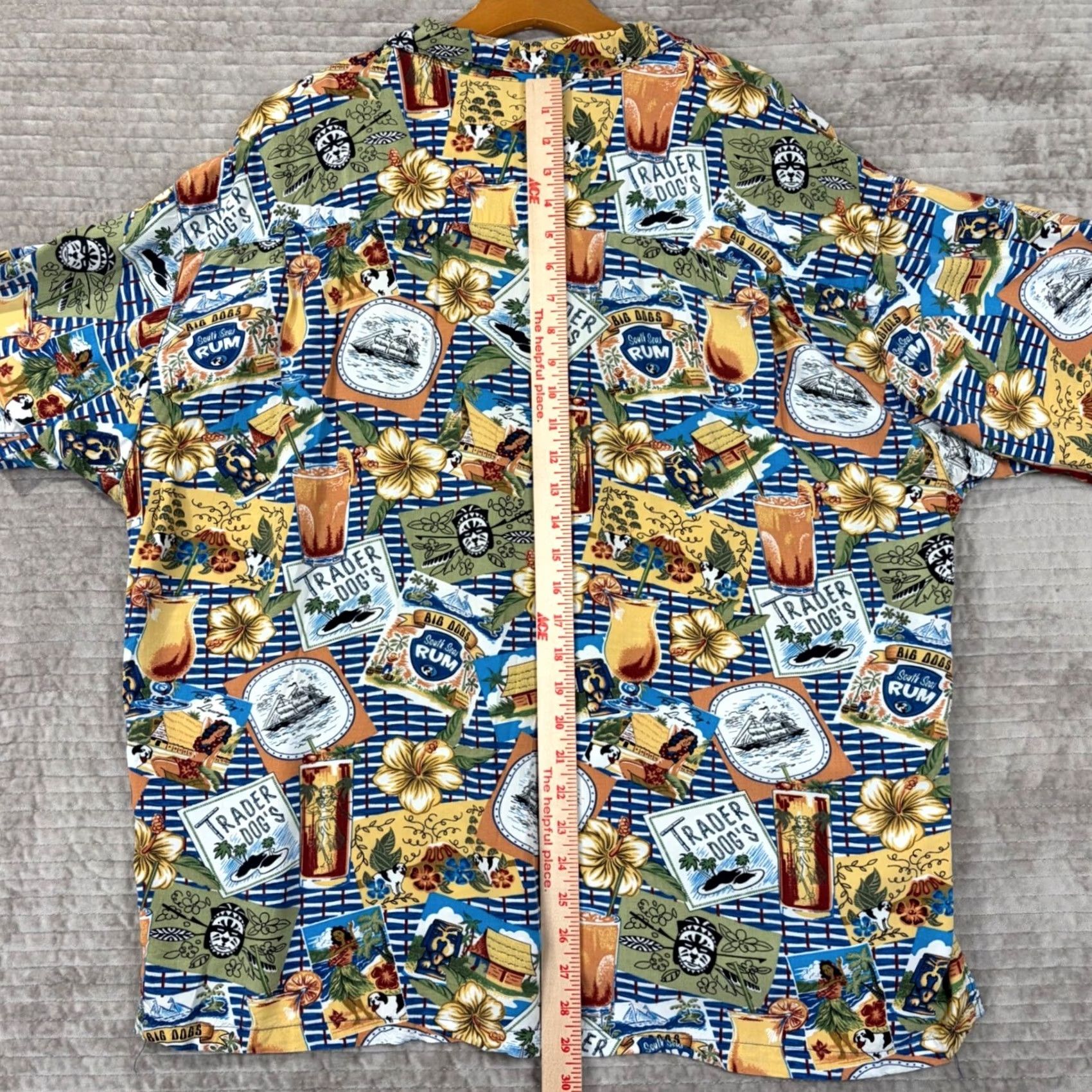 Big Dogs Big Dogs Tropical Tiki Hawaiian Shirt Mens XL Rayon Hula Blue Size US XL / EU 56 / 4 - 4 Thumbnail