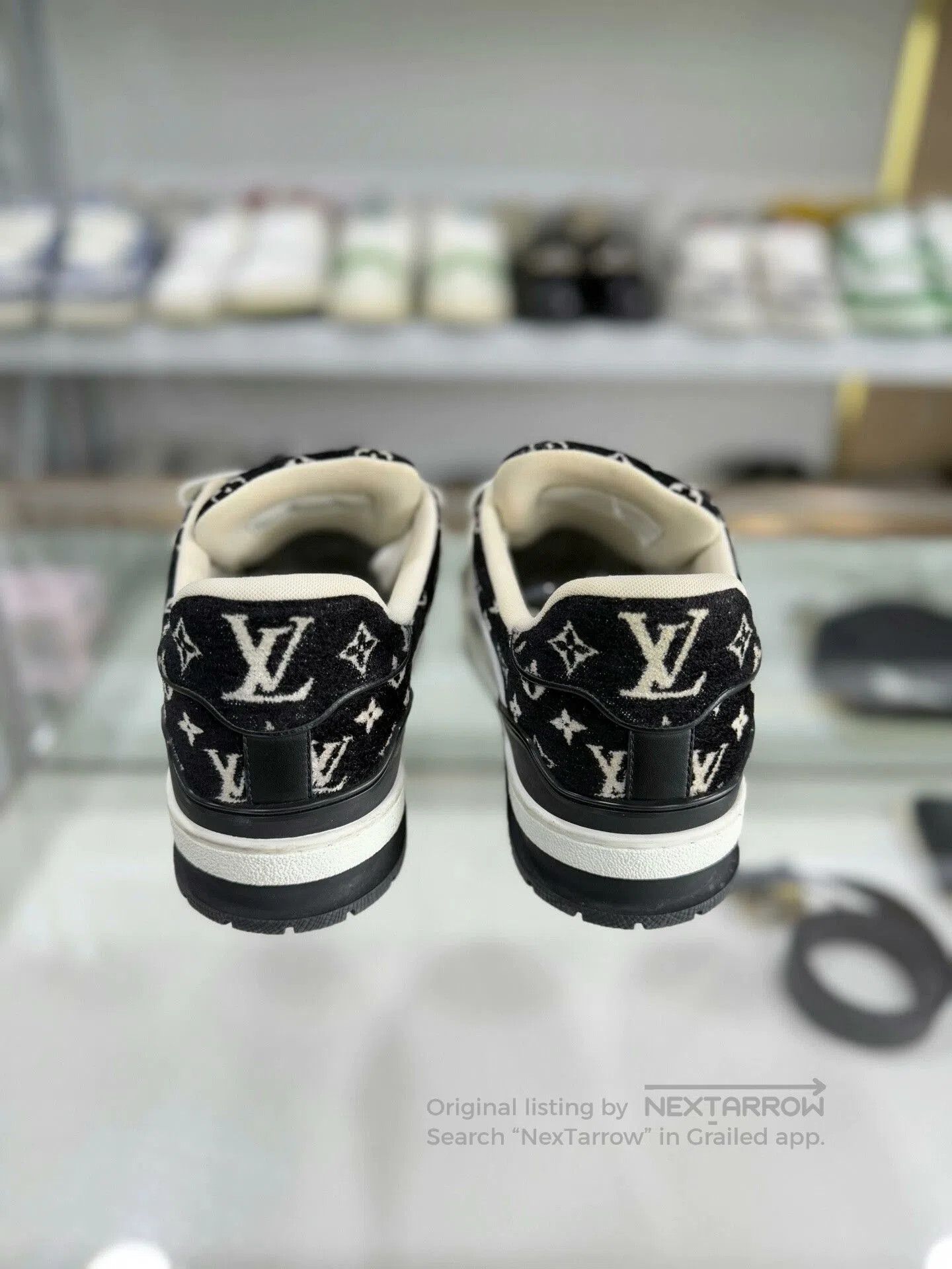 Louis Vuitton Louis Vuitton LV Trainer Black White Velvet Men's Size 41. Size US 8 / EU 41 - 3 Thumbnail