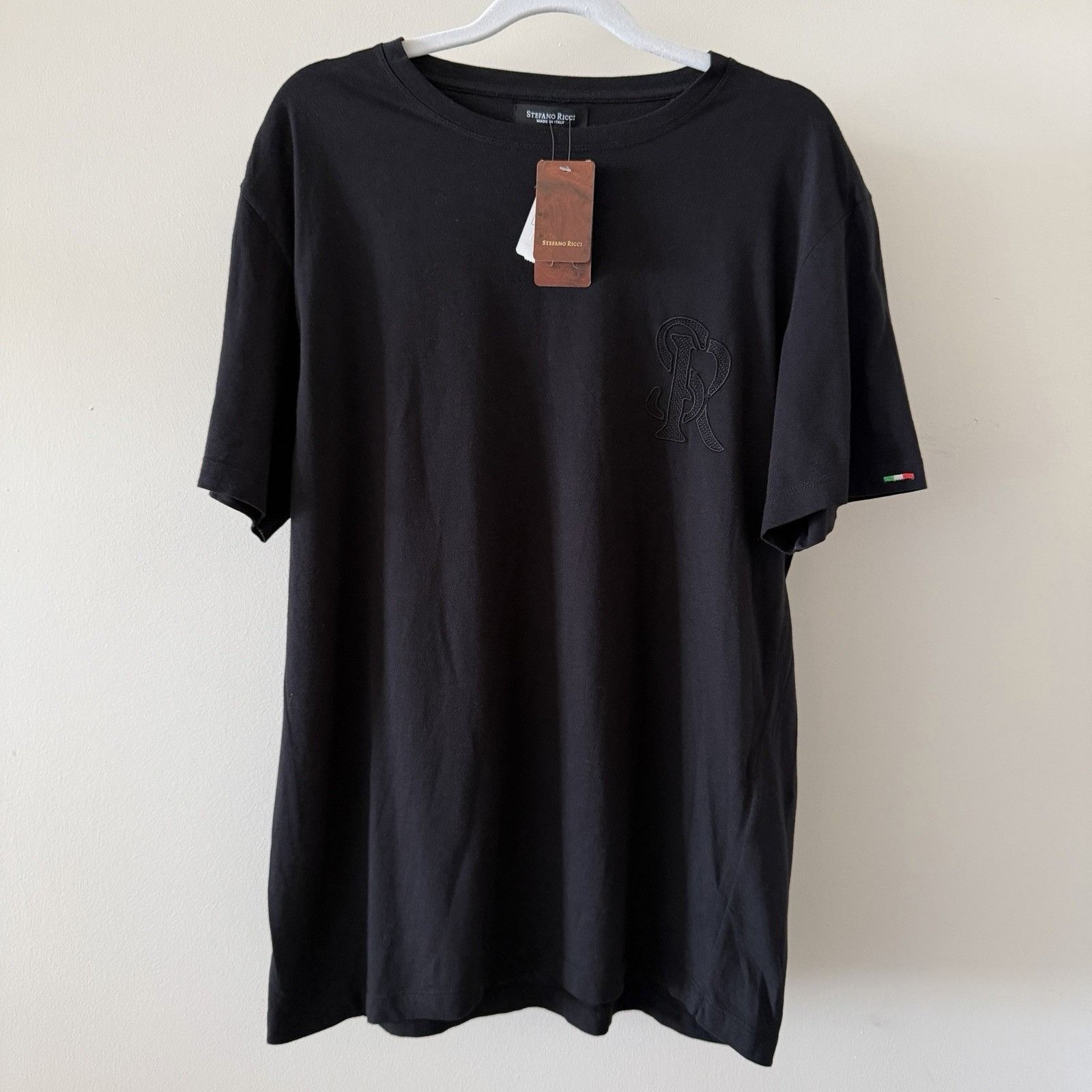Stefano Ricci NWT Stefano Ricci T-shirt Embroidered SR Logo Size L Black 1 Size US L / EU 52-54 / 3 - 4 Thumbnail