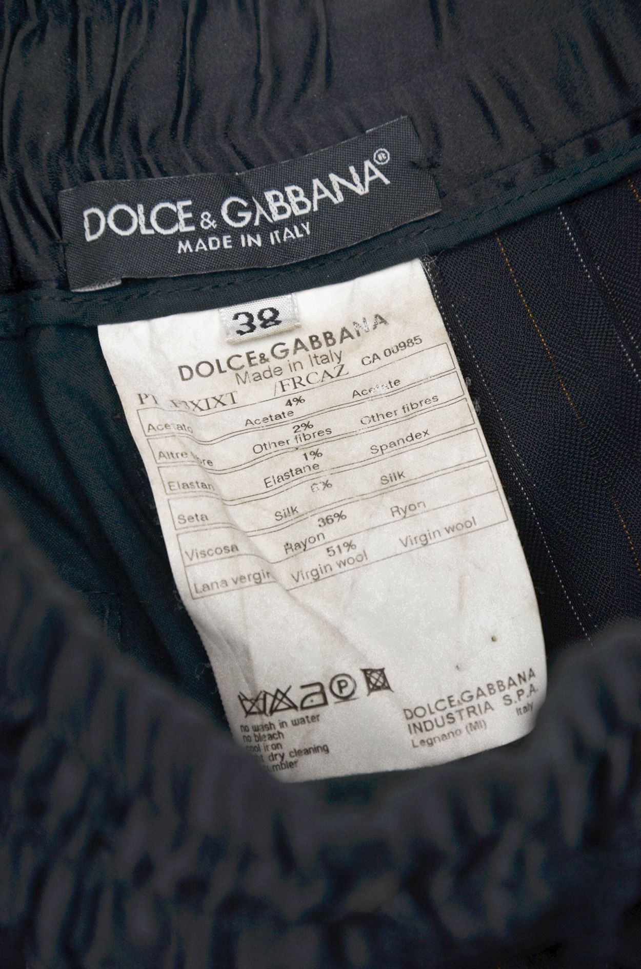 Dolce & Gabbana Dolce & Gabbana Pinstripe Wool Pants Black - Size 38 Size 26" / US 2 / IT 38 - 7 Thumbnail