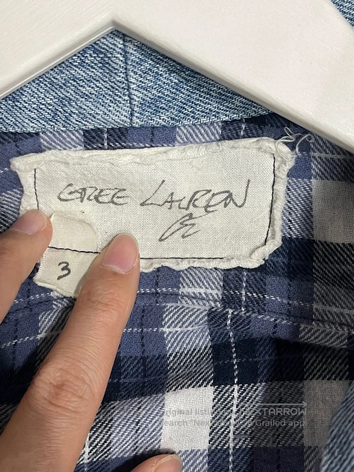 Greg Lauren Blue Patchwork Plaid Button-Up Shirt Size L. Size US L / EU 52-54 / 3 - 6 Thumbnail