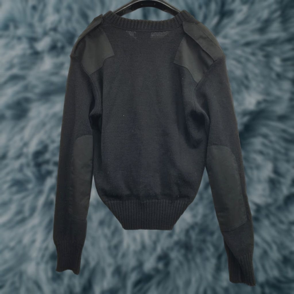 Vintage VINTAGE Sharf and Breit Pullover Sweater V-Neck Long Sleeve Black Knit Military 90s City Army Marine Patriotic Mens L Size US L / EU 52-54 / 3 - 1 Thumbnail