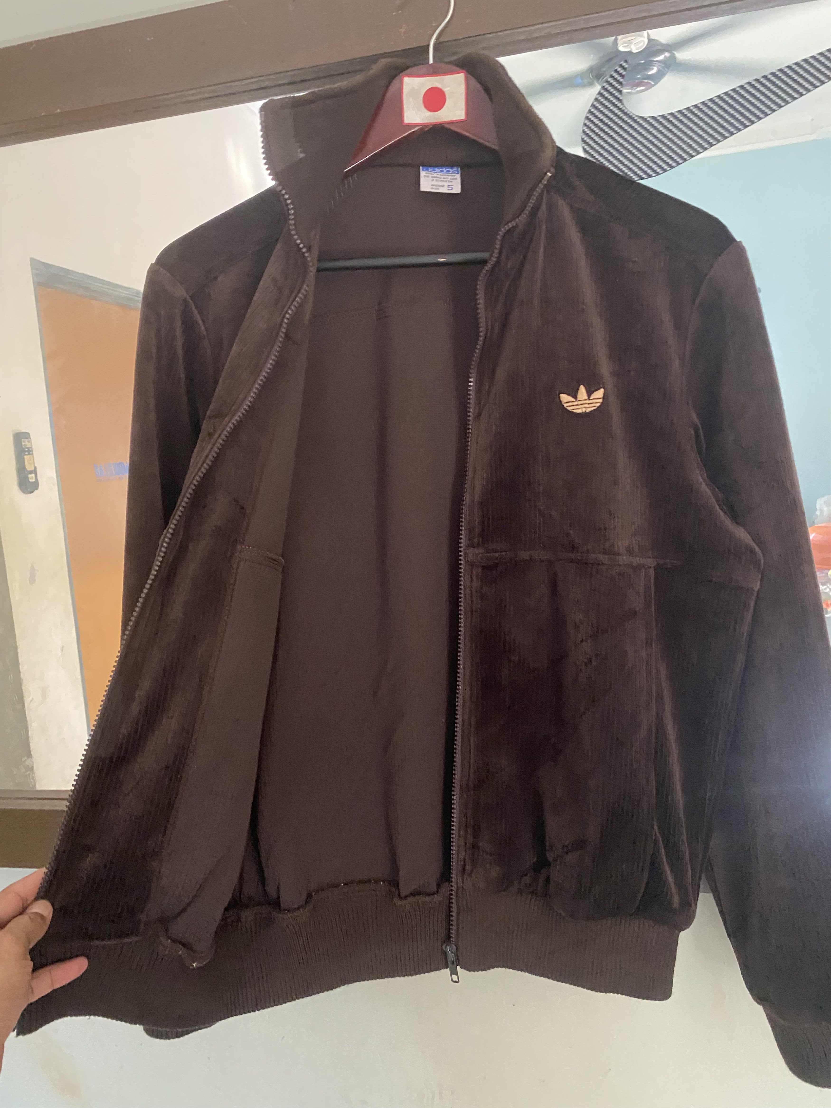 Adidas × Vintage Vintage 80s Velvet Adidas Ziper Jacket Grosse 5 Size US L / EU 52-54 / 3 - 4 Thumbnail