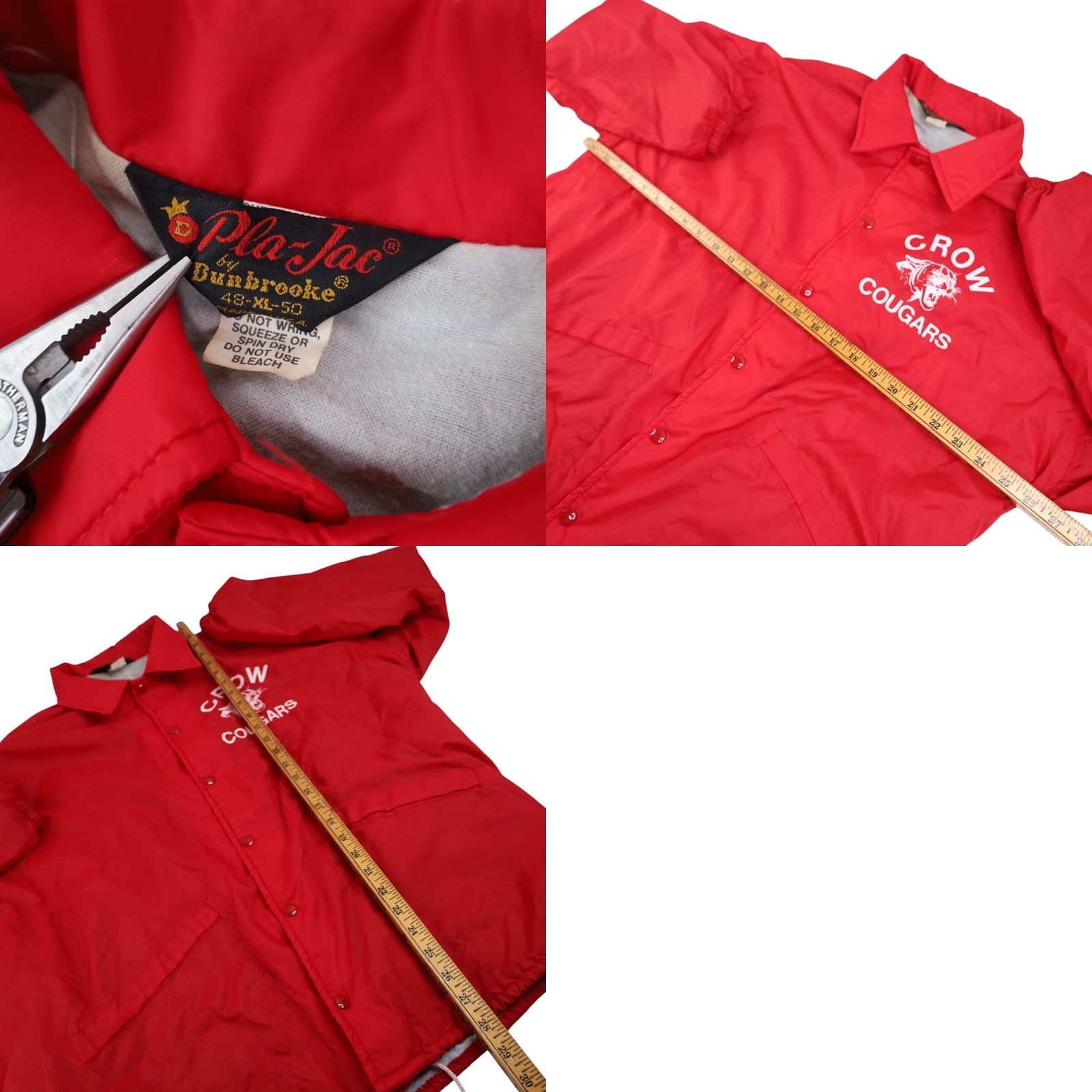 Cougar VINTAGE Playjac Crow Cougars Highschool Light Jacket Mens XL Red Windbreaker Jacket Size US XL / EU 56 / 4 - 8 Thumbnail