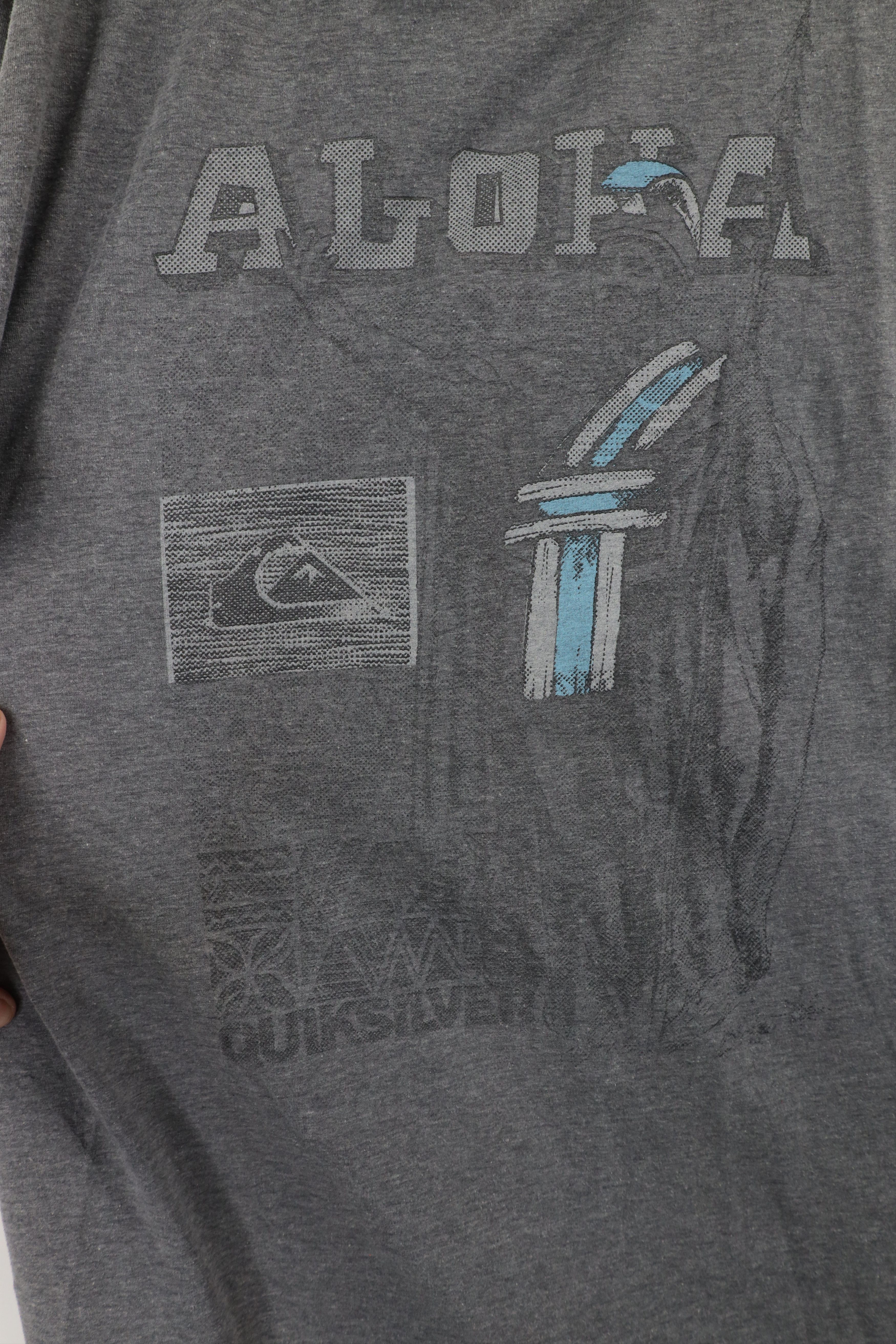 Quiksilver × Vintage Vintage Quiksilver Surfing Out Aloha Hawaii T-Shirt Gray Size US XL / EU 56 / 4 - 5 Thumbnail