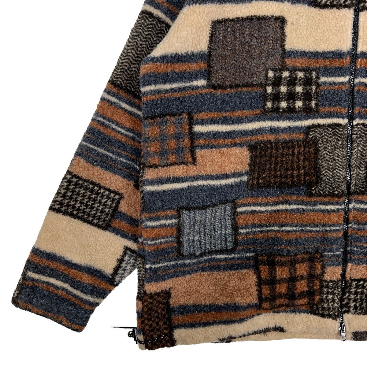 Japanese Brand 🔥 INTERROSMO PATCHWORK FLEECE JACKET NICE DESIGN Size US L / EU 52-54 / 3 - 4 Thumbnail