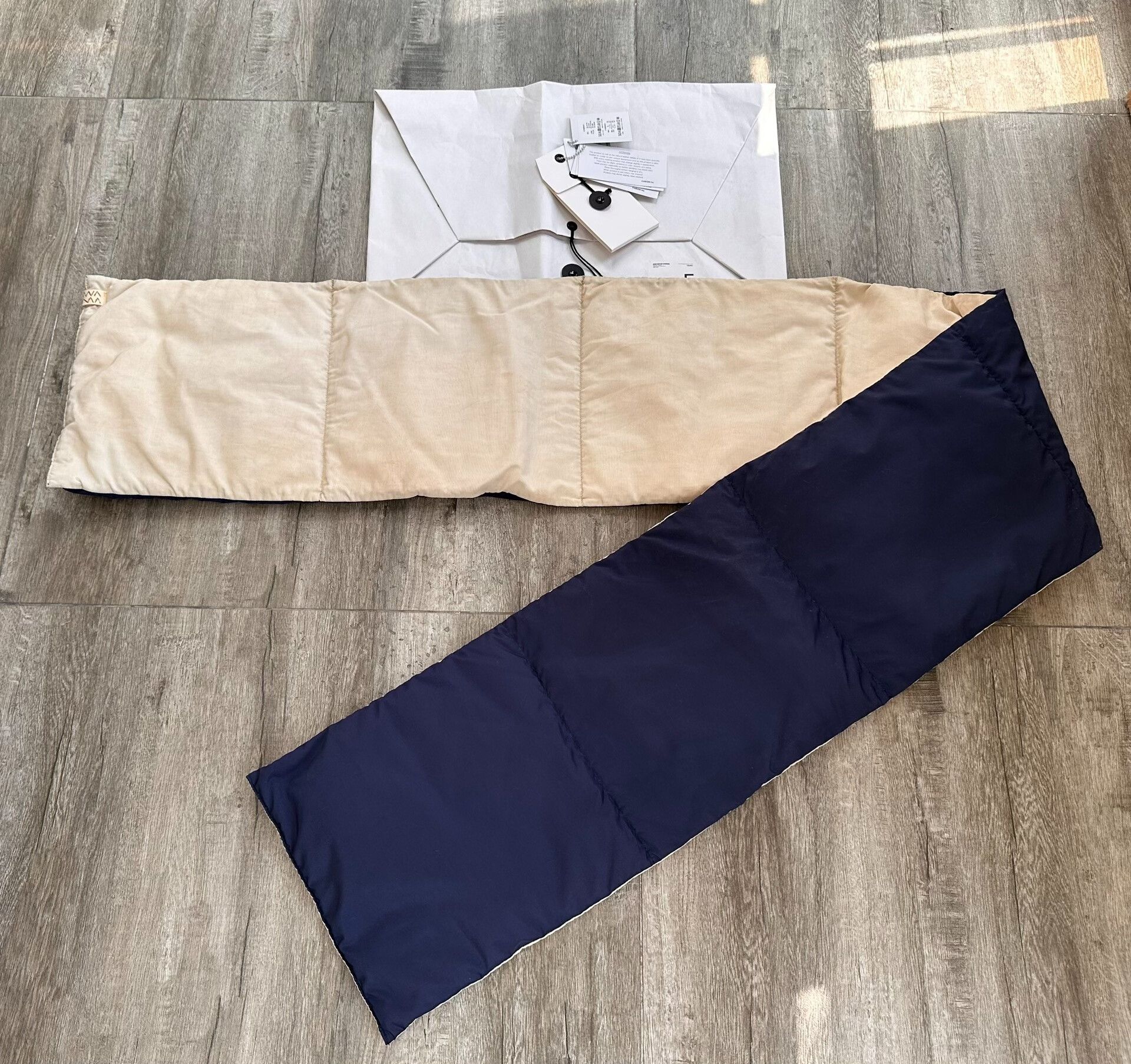 visvim down muffler scarf in ivory