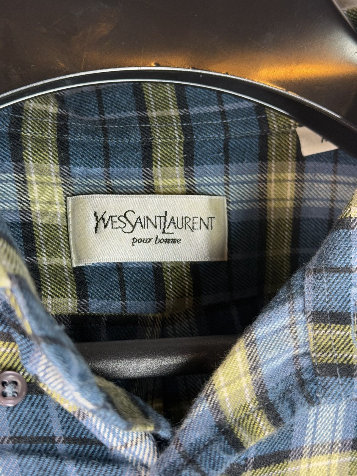 Yves Saint Laurent YSL Shirt Check Plaid Flannel Vintage Yves Saint Laurent Size US XL / EU 56 / 4 - 4 Thumbnail