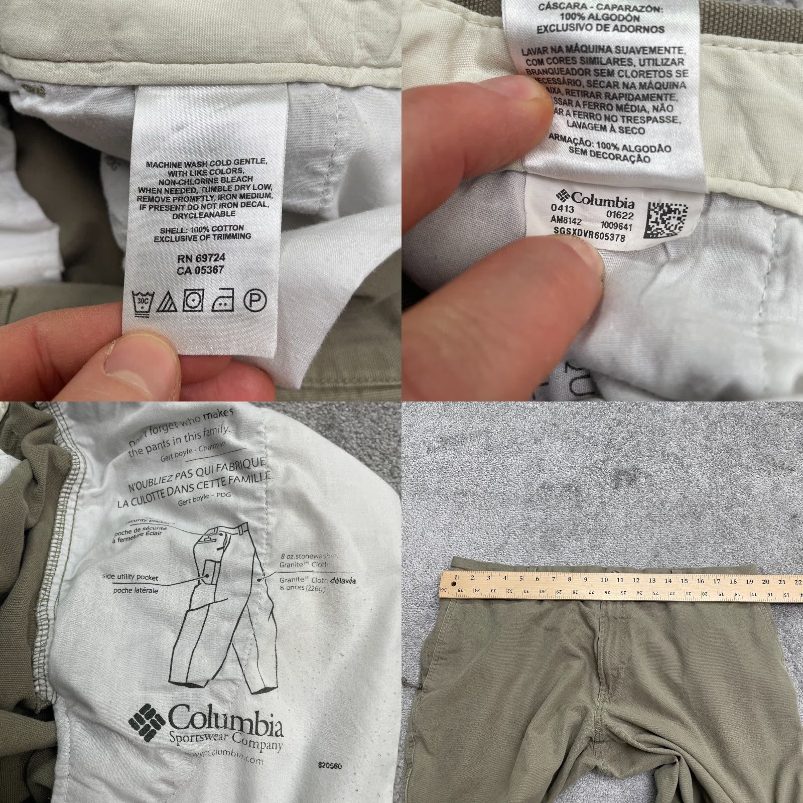 Vintage Columbia Pants Mens 40x30 Brown Carpenter Straight Leg Cotton Snap Outdoor Size US 40 / EU 56 - 8 Thumbnail
