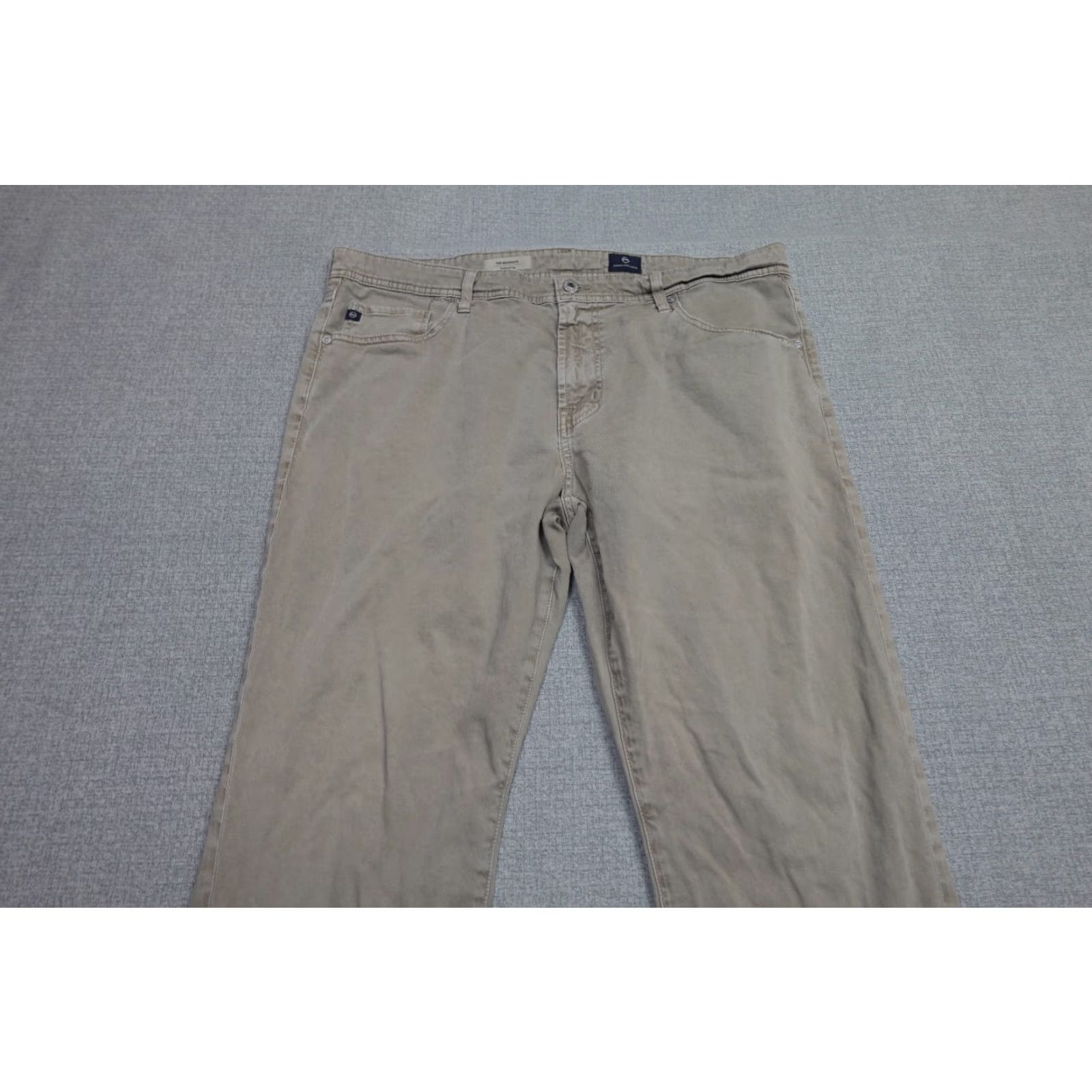 Vintage AG Adriano Goldschmied The Graduate Pants Mens 38x32 Beige Khaki Tapered Leg Slim Flat Front 5-Pocket Design Casual Denim Size US 38 / EU 54 - 3 Thumbnail
