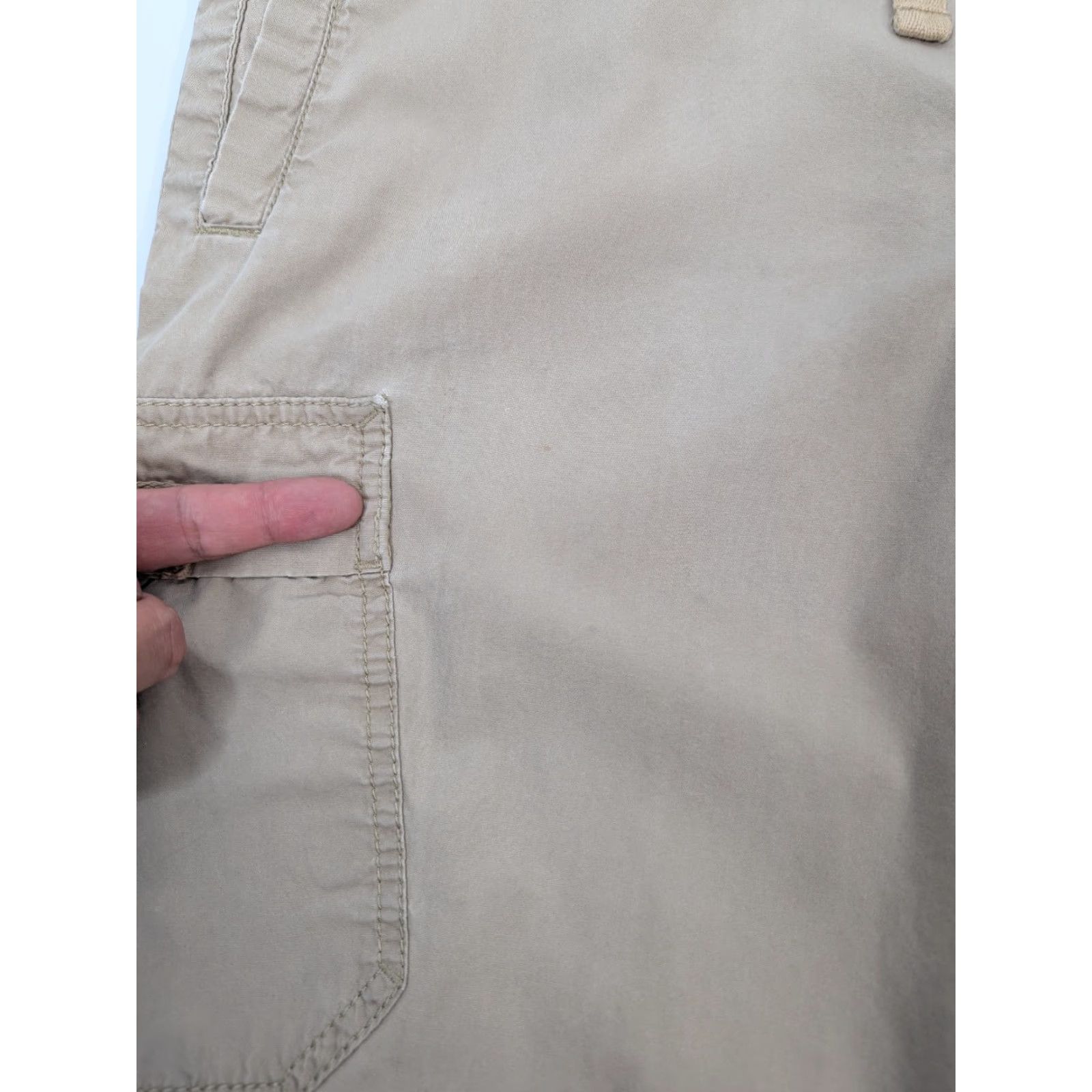 Nike Nike Cargo Shorts Shirt Men Medium Tan Outdoor Twill Cotton Drawstring Pockets Cargo Outdoor Nike Mens M Tan Summer - Size US 31 - 2 Thumbnail