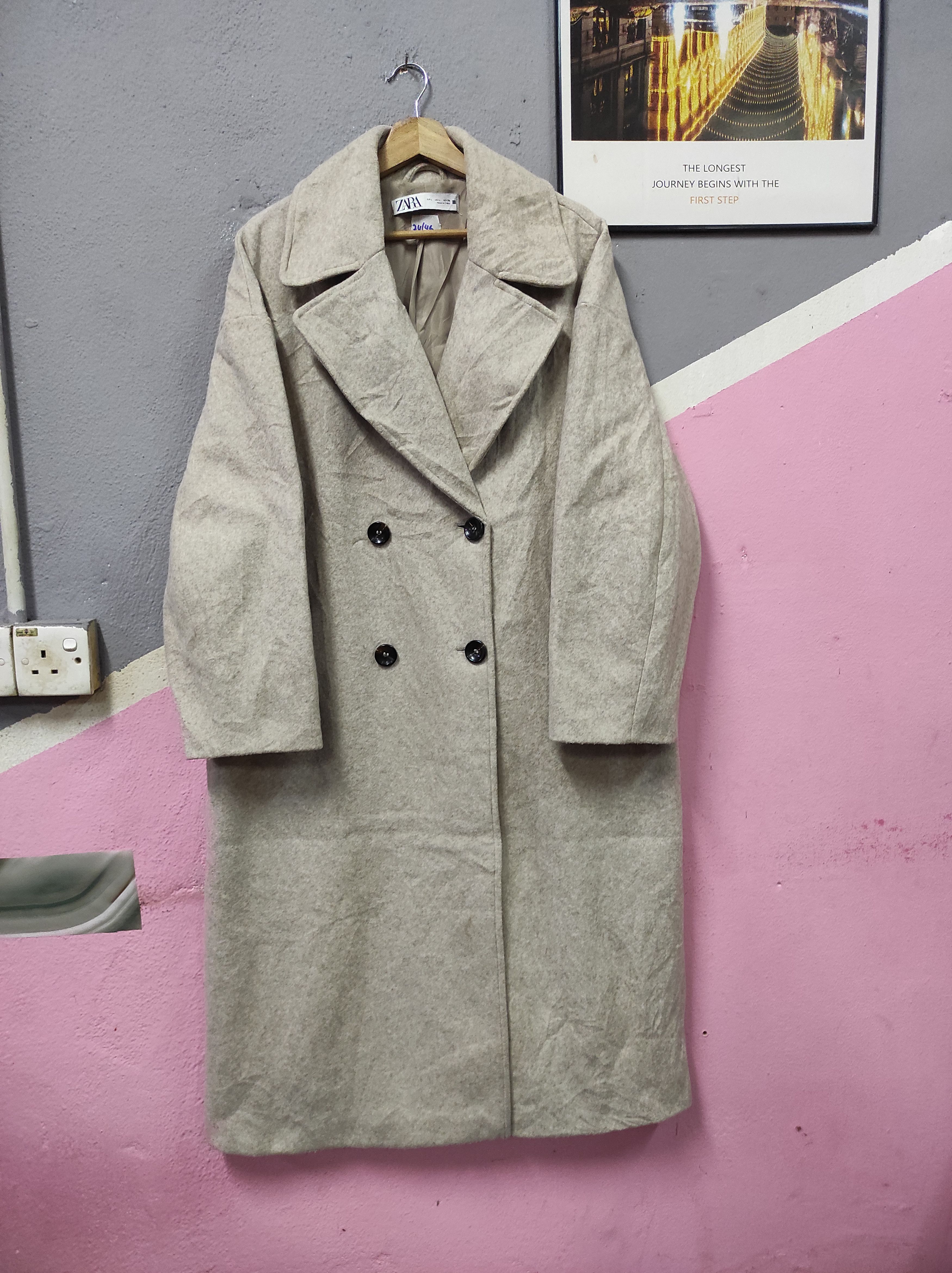 Japanese Brand × Zara ZARA DOUBLE BREASTED OVERSIZED COAT OVERCOAT LONG JACKET Size L / US 10 / IT 46 - 1 Thumbnail