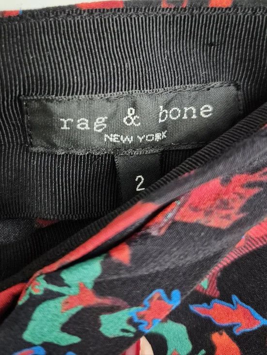 Rag & Bone Red Multi Amber Silk Floral Skirt Gift Party Spring Summer Size 26" / US 2 / IT 38 - 15 Thumbnail