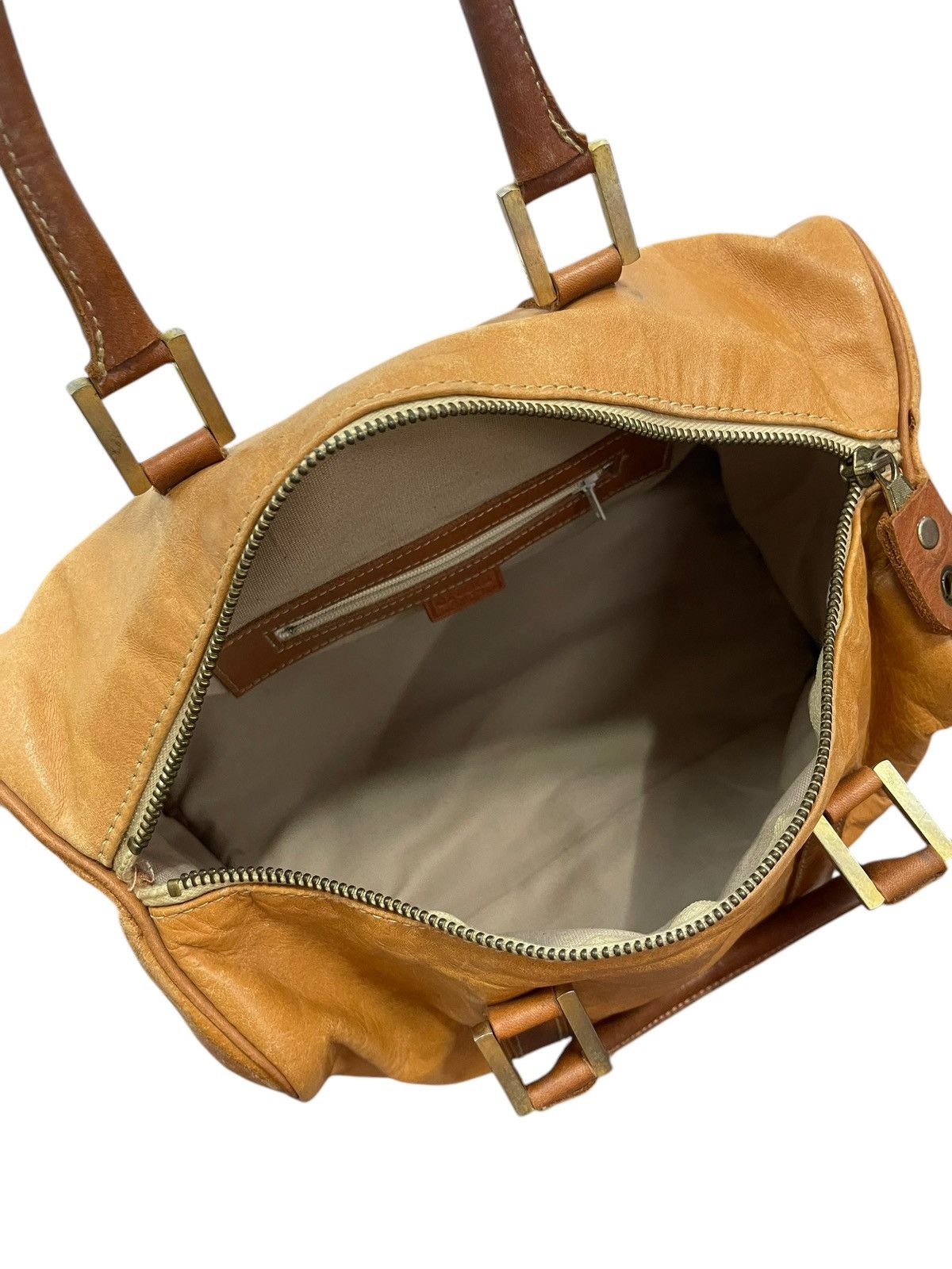 Genuine Leather Full Leather Patina Vtg Cream Kyoto Mini Boston Bag 1🟩9 Size ONE SIZE - 17 Thumbnail
