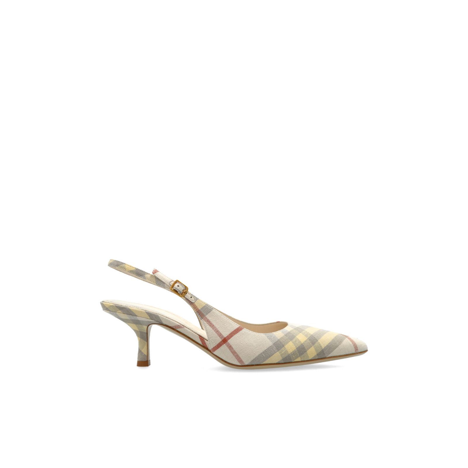 BURBERRY Beige Heels With A Check Pattern New & Authentic (W