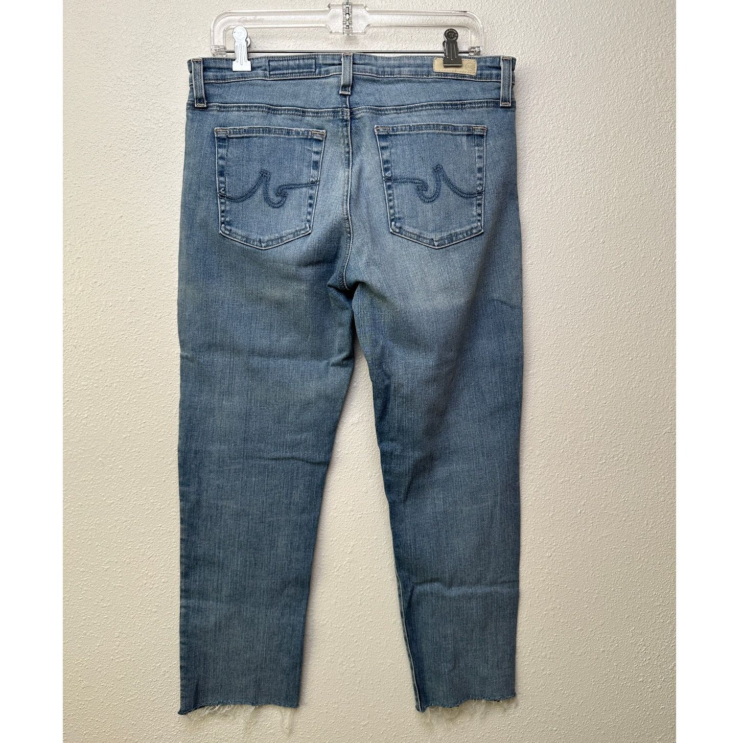 AG Adriano Goldschmied AG Prima Ankle Cigarette Jeans Muted Medium Wash Raw Hem 32R Size 32" / US 10 / IT 46 - 3 Thumbnail