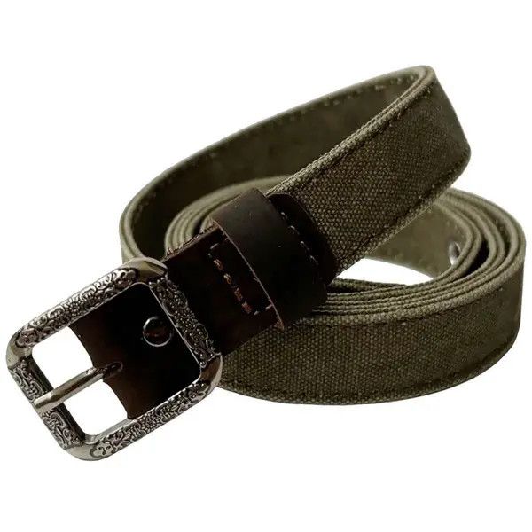 Japanese Brand Street Vintage Pin Buckle Textured Design Canvas Belt 47 in. Size ONE SIZE - 5 Thumbnail