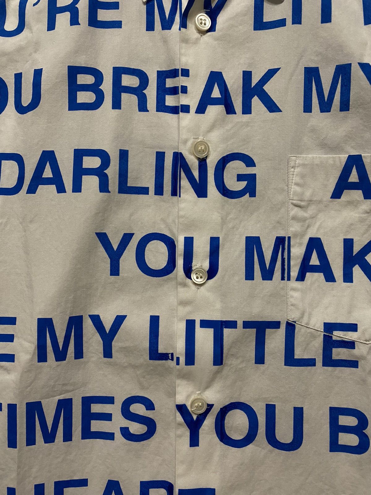 Junya Watanabe SS02 Poem Button Up "You're My Little Darling" Size US M / EU 48-50 / 2 - 4 Thumbnail