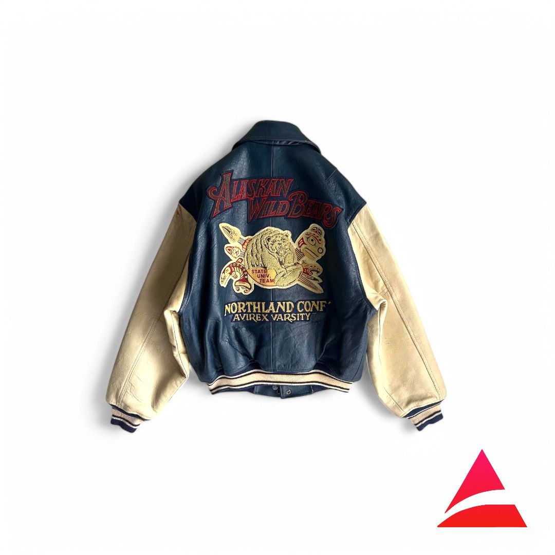 Avirex Avirex - M Alaskan Varsity Jacket Bomber College Leather 80s Size US M / EU 48-50 / 2 - 1 Thumbnail