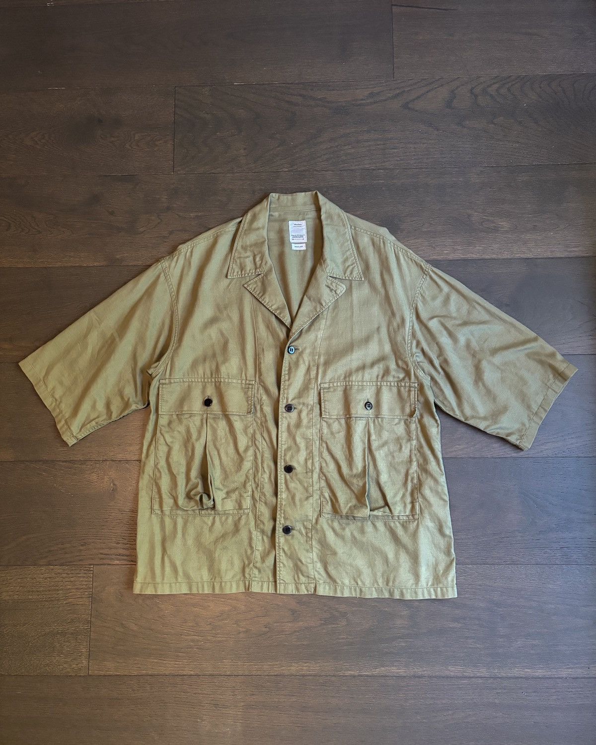 image of Visvim Cornet Shirt S/s in Khaki, Men's (Size XL)