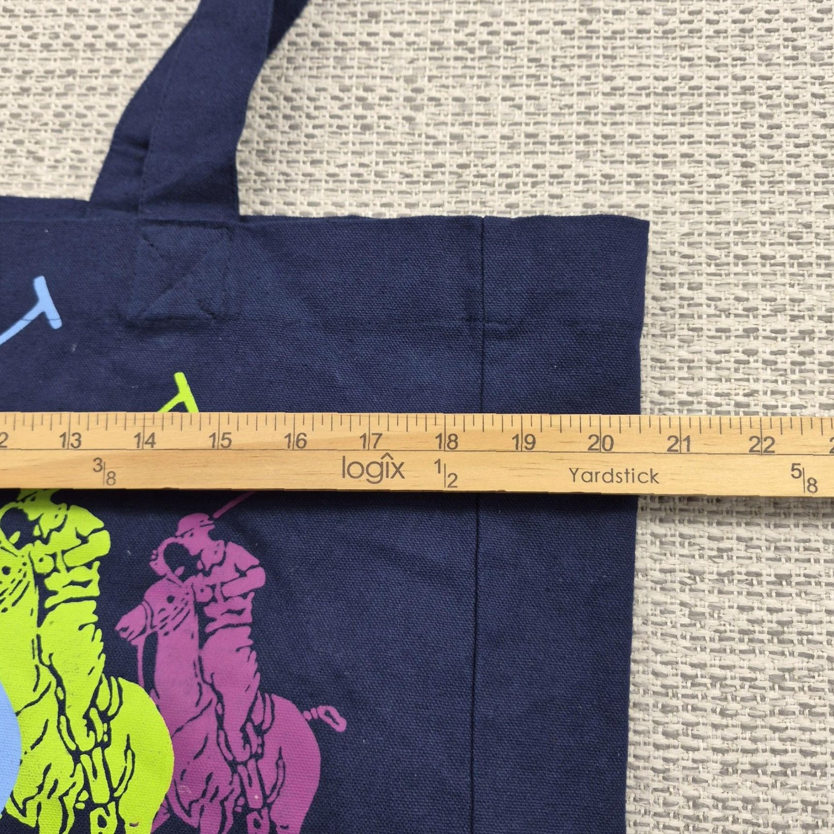 Polo Ralph Lauren Polo Ralph Lauren Tote Bag Womens Large Blue Cotton Graphic Horse Size ONE SIZE - 4 Thumbnail