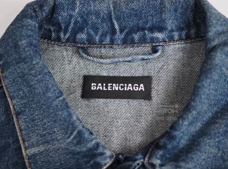 Balenciaga Balenciaga Back Logo Embroidered Denim Jacket. Size US S / EU 44-46 / 1 - 3 Thumbnail