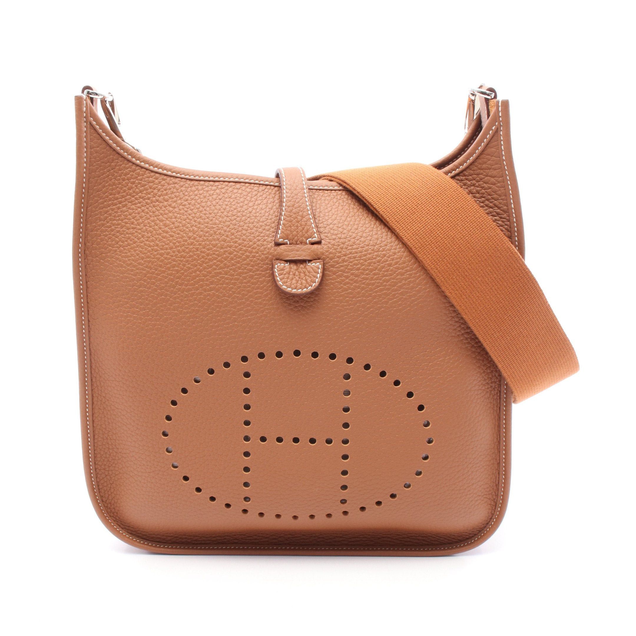 Hermes Hermes Evelyn 3 Troyes Pm Gold Shoulder Bag Clemence Leather Brown Silver Hardware Double Engraved Size ONE SIZE - 1 Thumbnail