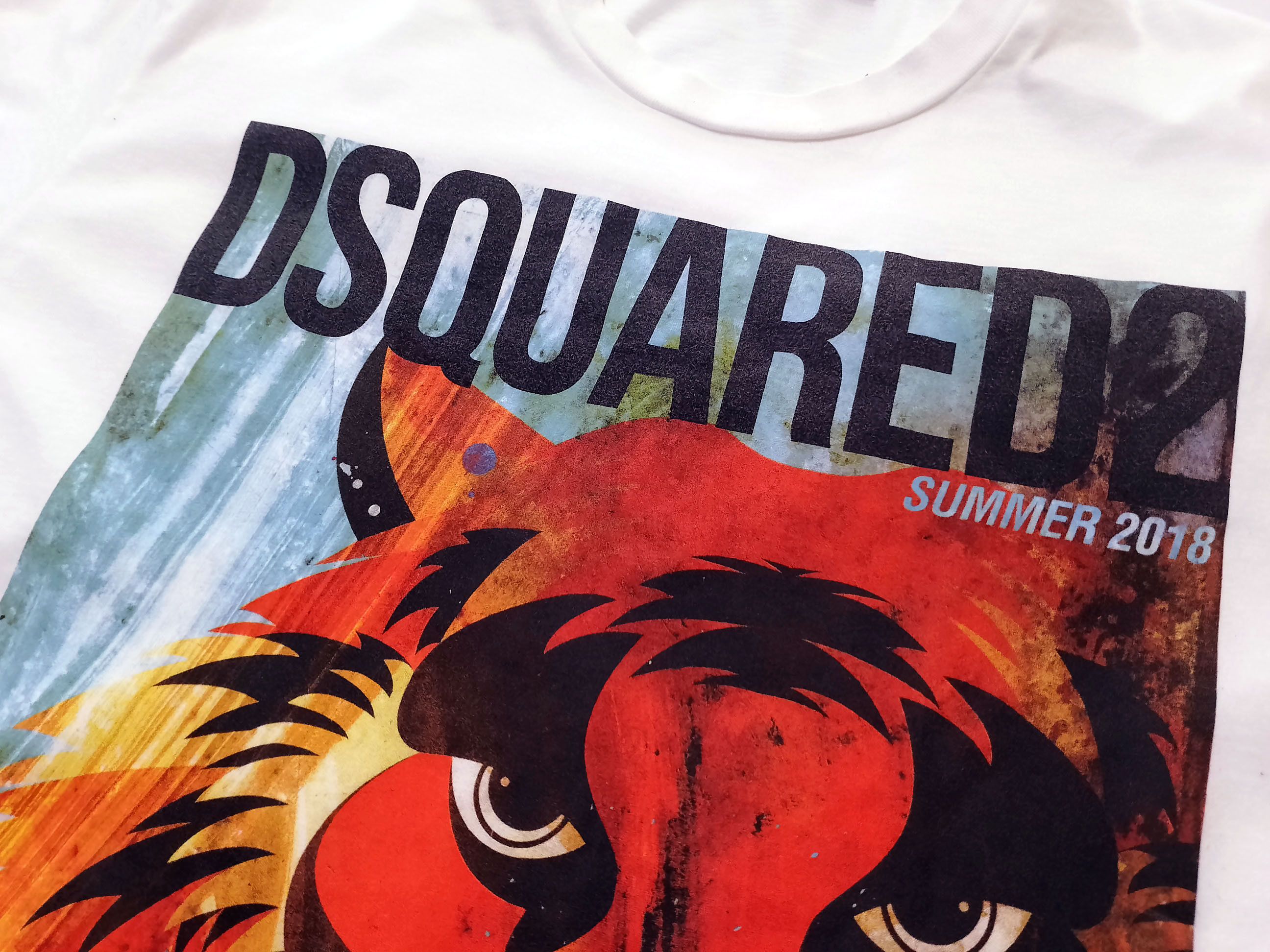 Dsquared2 Dsquared2 White Tiger Print T-Shirt Size L, Italy Size US L / EU 52-54 / 3 - 3 Thumbnail