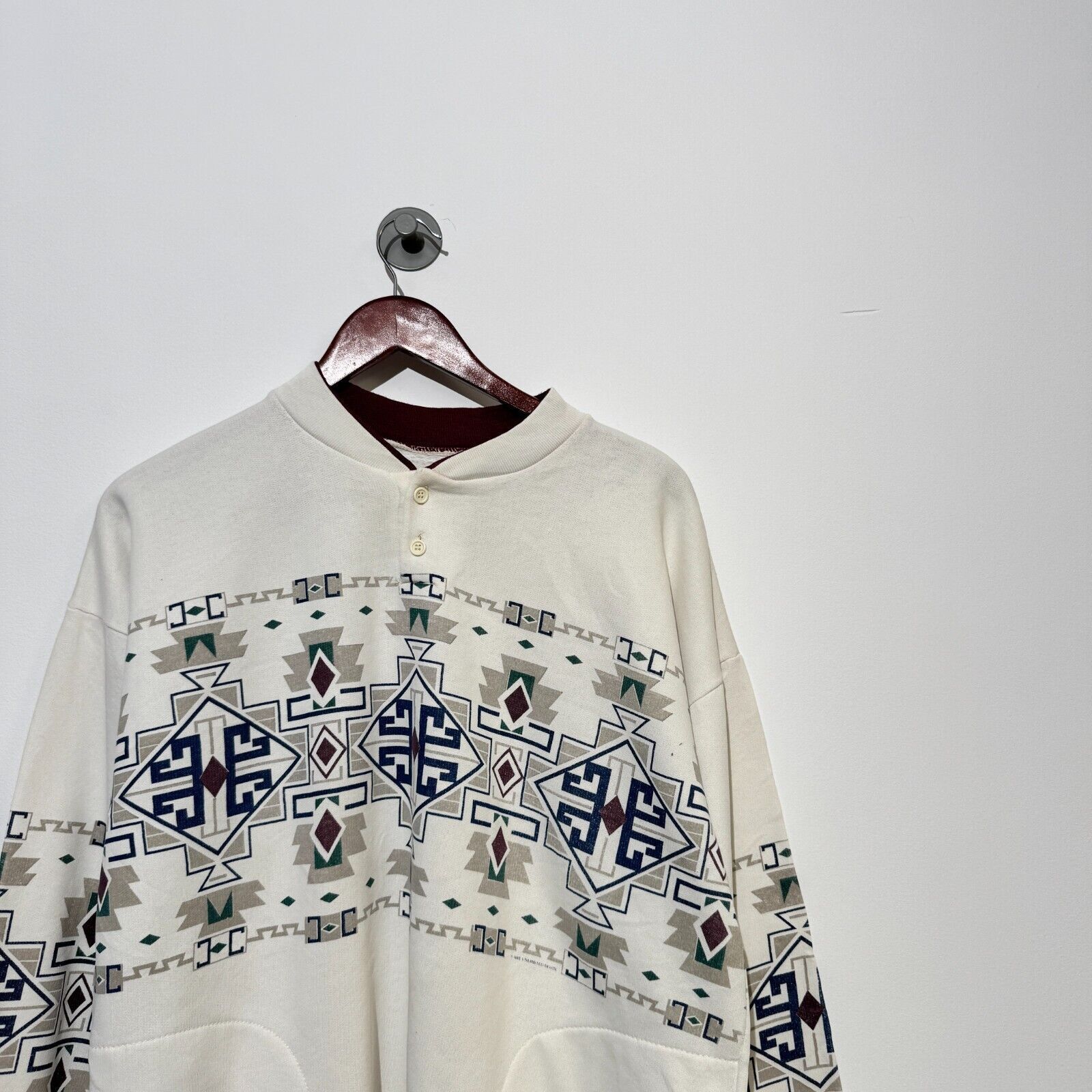 Vintage Vintage Unisex White Cotton Crewneck Size L Aztec 90s Y2k Size US L / EU 52-54 / 3 - 2 Thumbnail