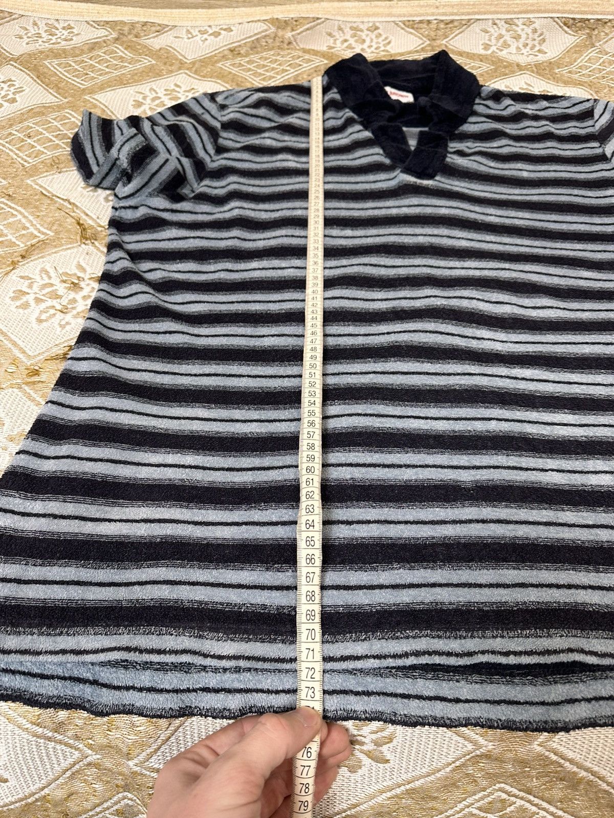 Orlebar Brown 🔥 Orlebar Brown Striped Terry Polo T Shirt Beach Surf Swim Size US XL / EU 56 / 4 - 8 Thumbnail