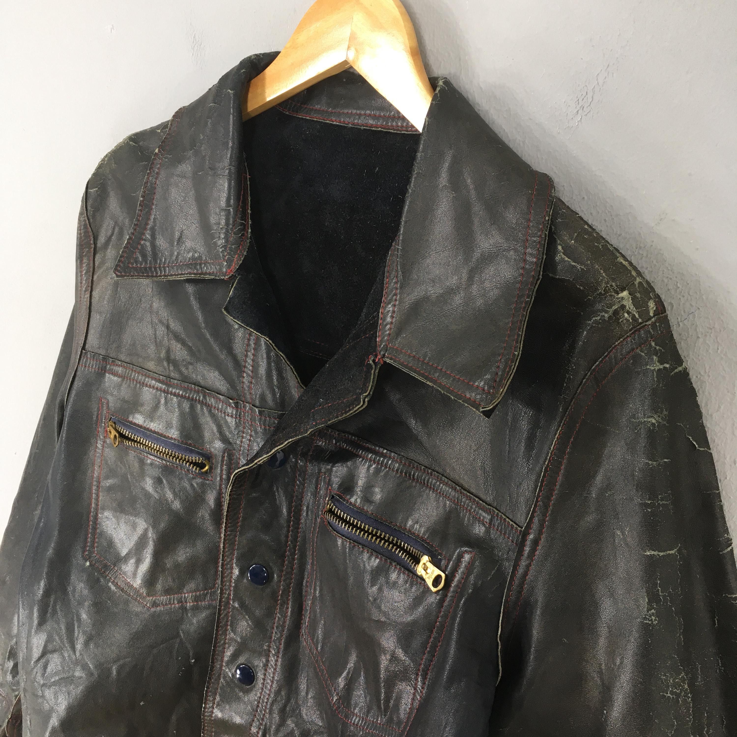 Vintage 1970's Motorcycle Punk Black Suede Leather Jacket Medium Size US M / EU 48-50 / 2 - 7 Thumbnail
