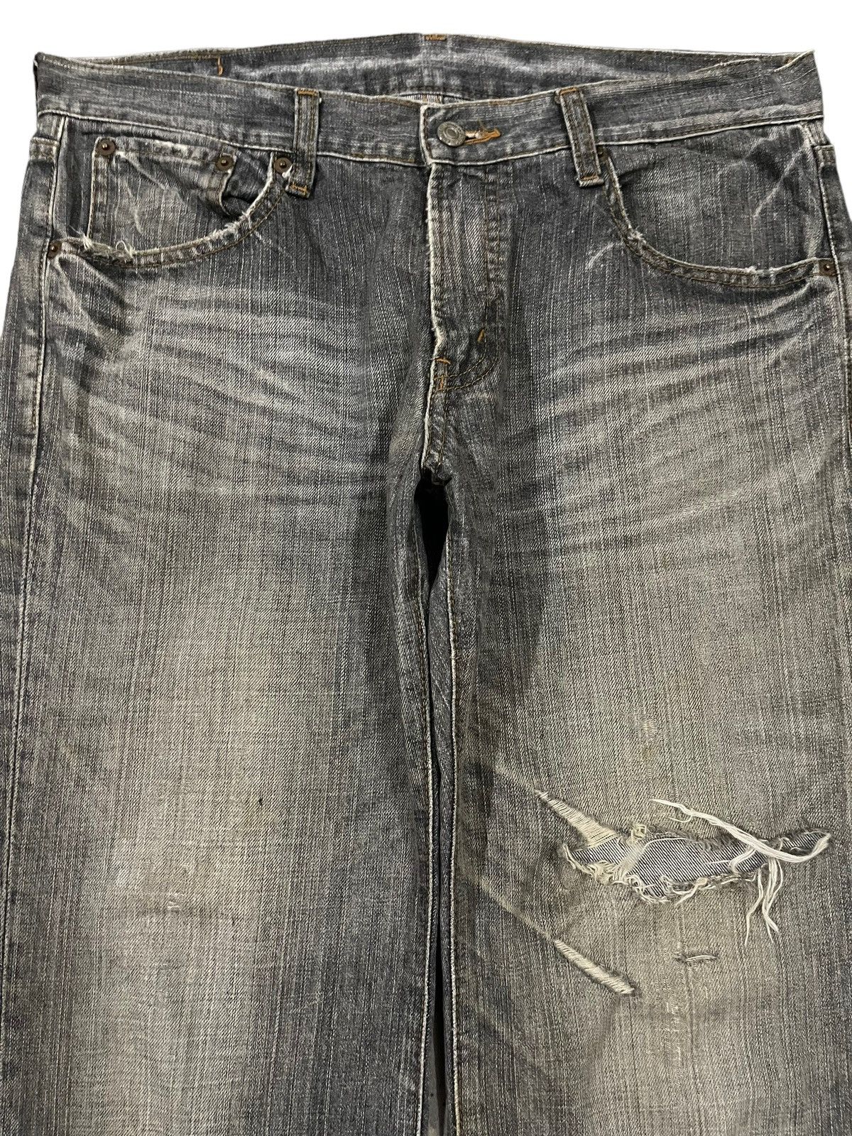 JNCO Vintage Japanese Brand Faded Wash Style Distress Loose Jeans Size US 34 / EU 50 - 3 Thumbnail