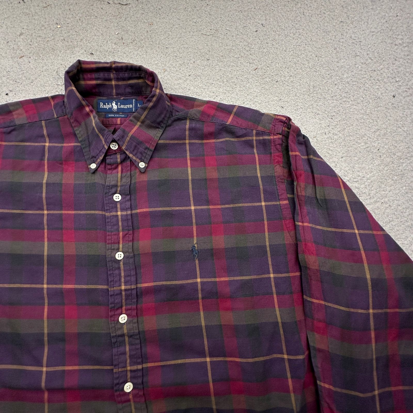 Ralph Lauren Ralph Lauren Maroon Button Down Long Sleeve Shirt Large Size US L / EU 52-54 / 3 - 6 Thumbnail