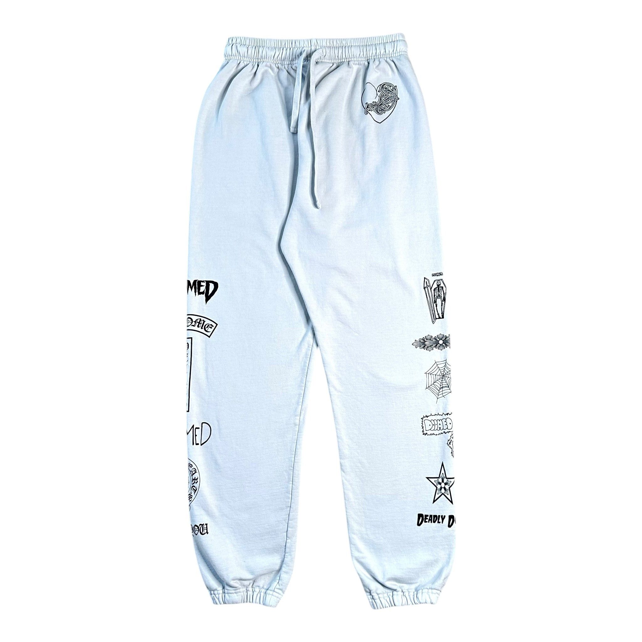 希少品◆送料込◆CHROME HEARTS◆DEADLY DOLL SWEATPANTS WHITE Buy Chrome Hearts x Deadly Doll Sweatpants 'White/Pink