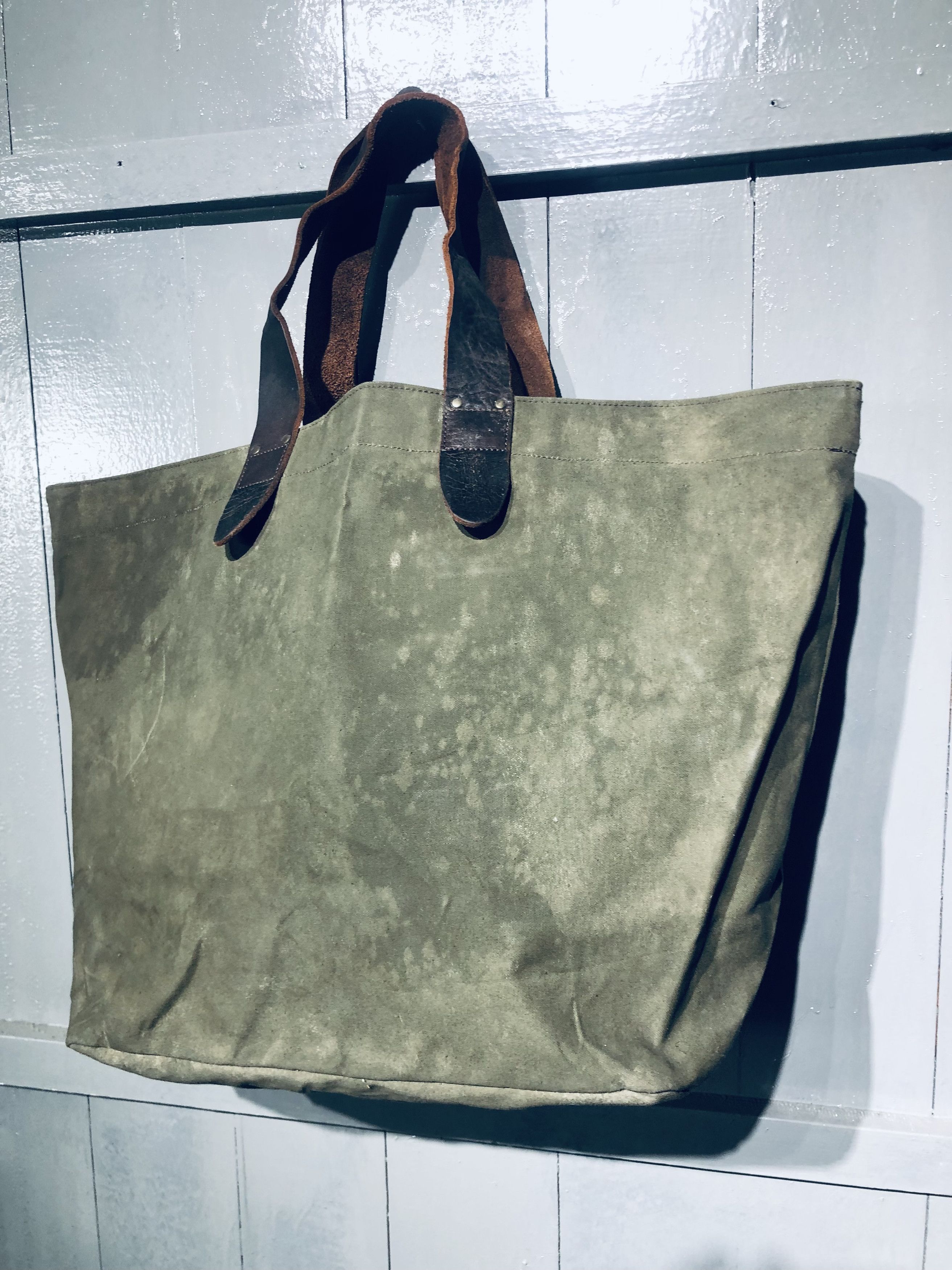 Canvas × Japanese Brand × Leather JAPANESE STREETWEAR FASHION STYLE CANVAS LEATHER TOTEBAG Size ONE SIZE - 5 Thumbnail