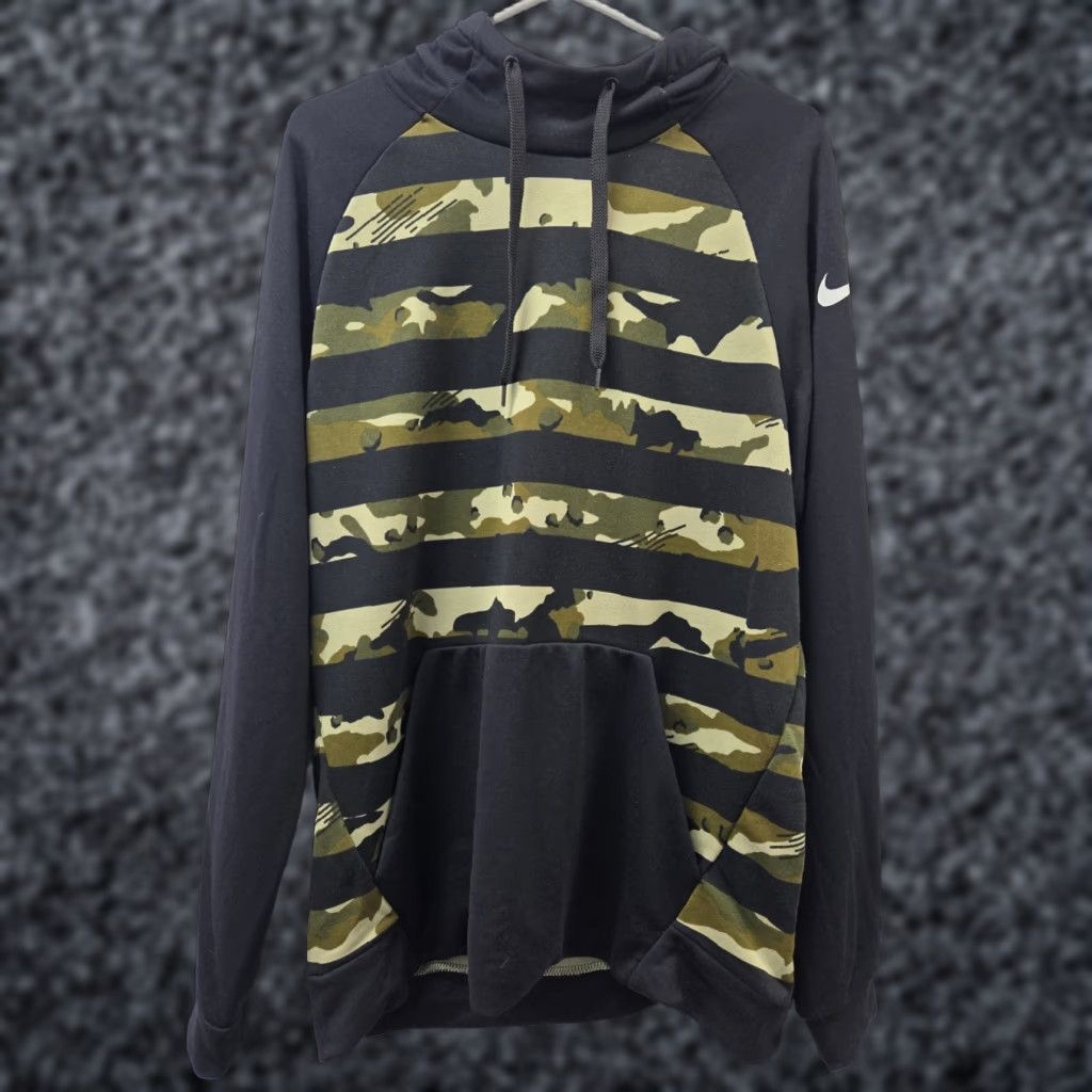 Nike Nike Dri-Fit Long Sleeve Hoodie Mens Black/Green Camo Pullover L Size US L / EU 52-54 / 3 - 1 Thumbnail