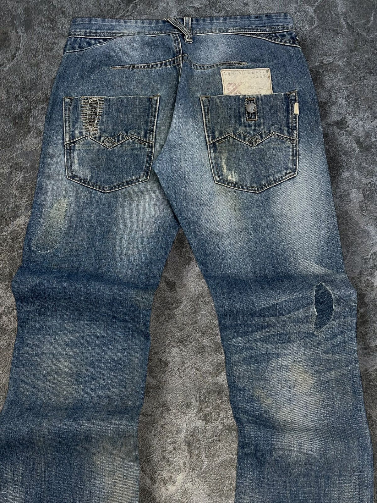 Japanese Brand Vintage Designer Samuel & Kevin Distressed Rockstar Denim Size US 31 - 13 Thumbnail