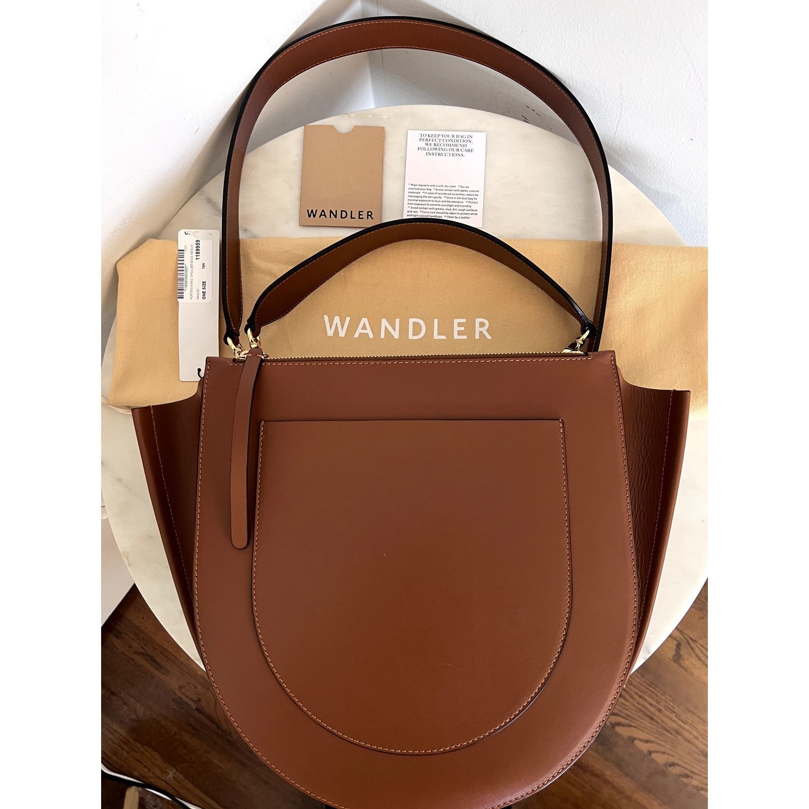 Wandler Wandler Hortensia Medium Shoulder Bag Tan LEATHER LINED Size ONE SIZE - 2 Thumbnail