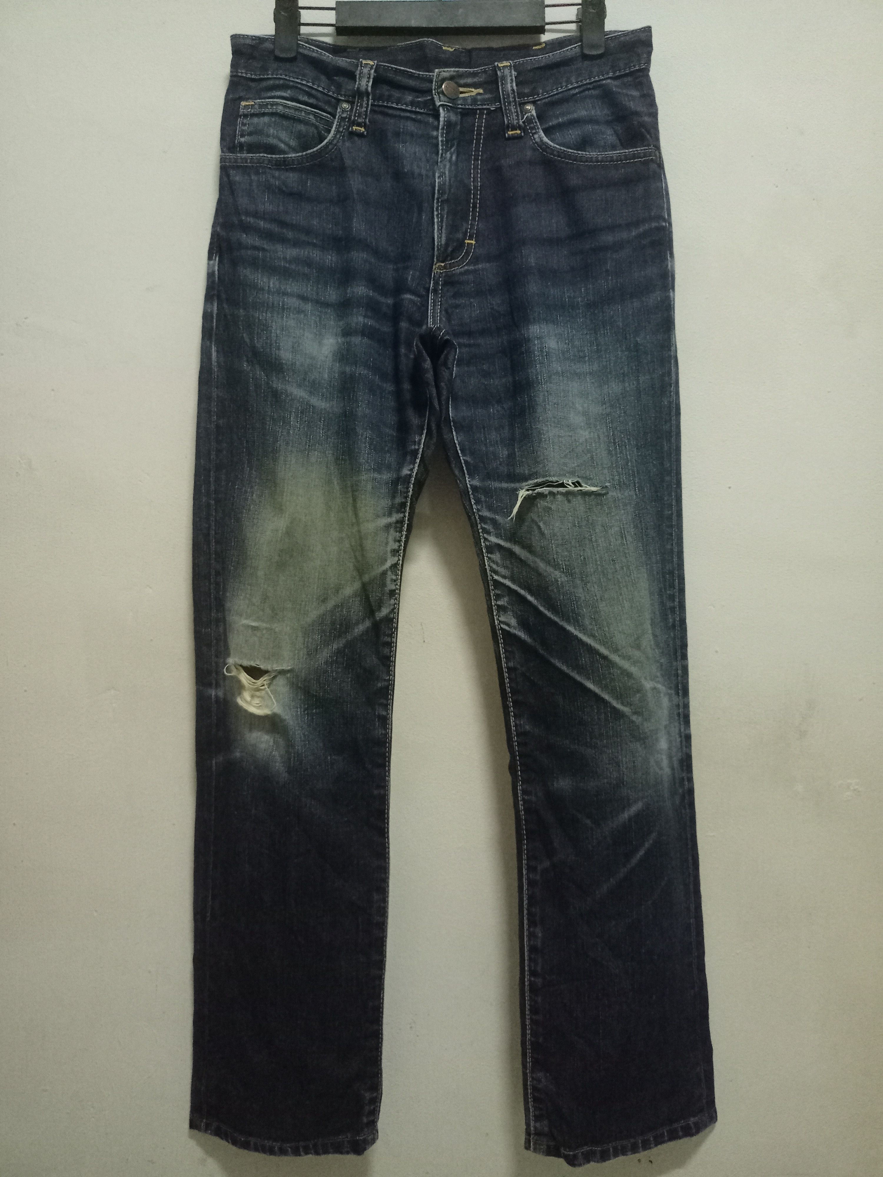 Vintage Wrangler Indigo Mud Wash Distressed Jeans 29x29