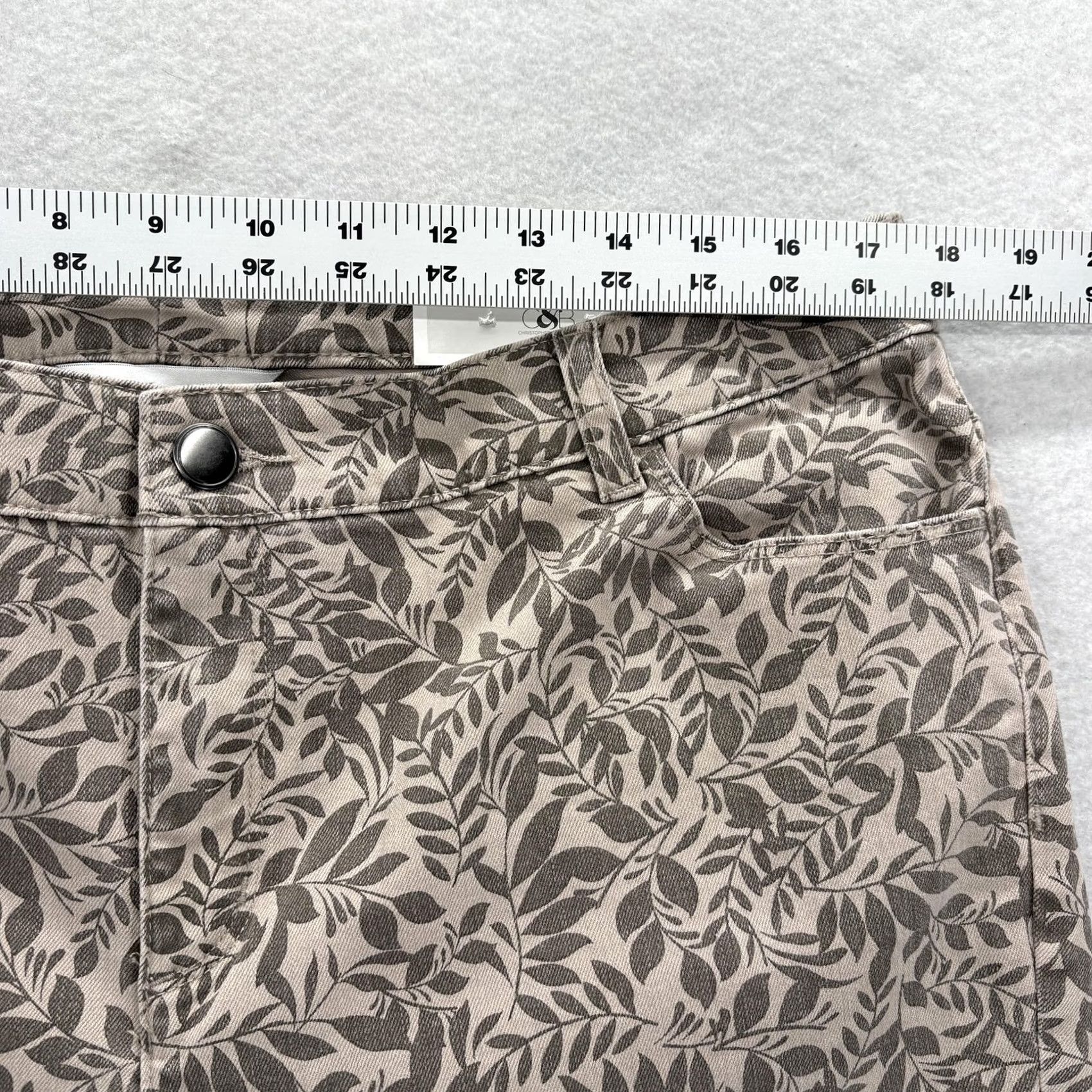 Vintage CJ Banks Perfect Jean Crop Straight Fit Jeans Womens 14W Beige Floral Casual NWT Size 36" / US 14 / IT 50 - 7 Thumbnail