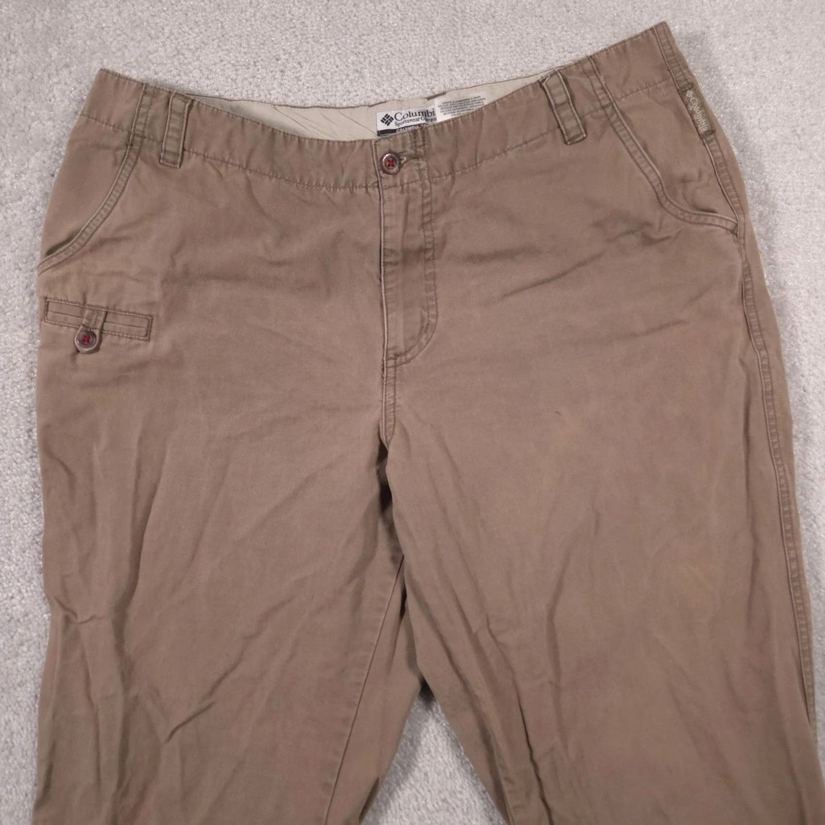 Vintage Columbia Capri Pants Womens 14 Khaki Cotton Casual Outdoor Travel Hiking Capris Pants Size 36" / US 14 / IT 50 - 4 Thumbnail