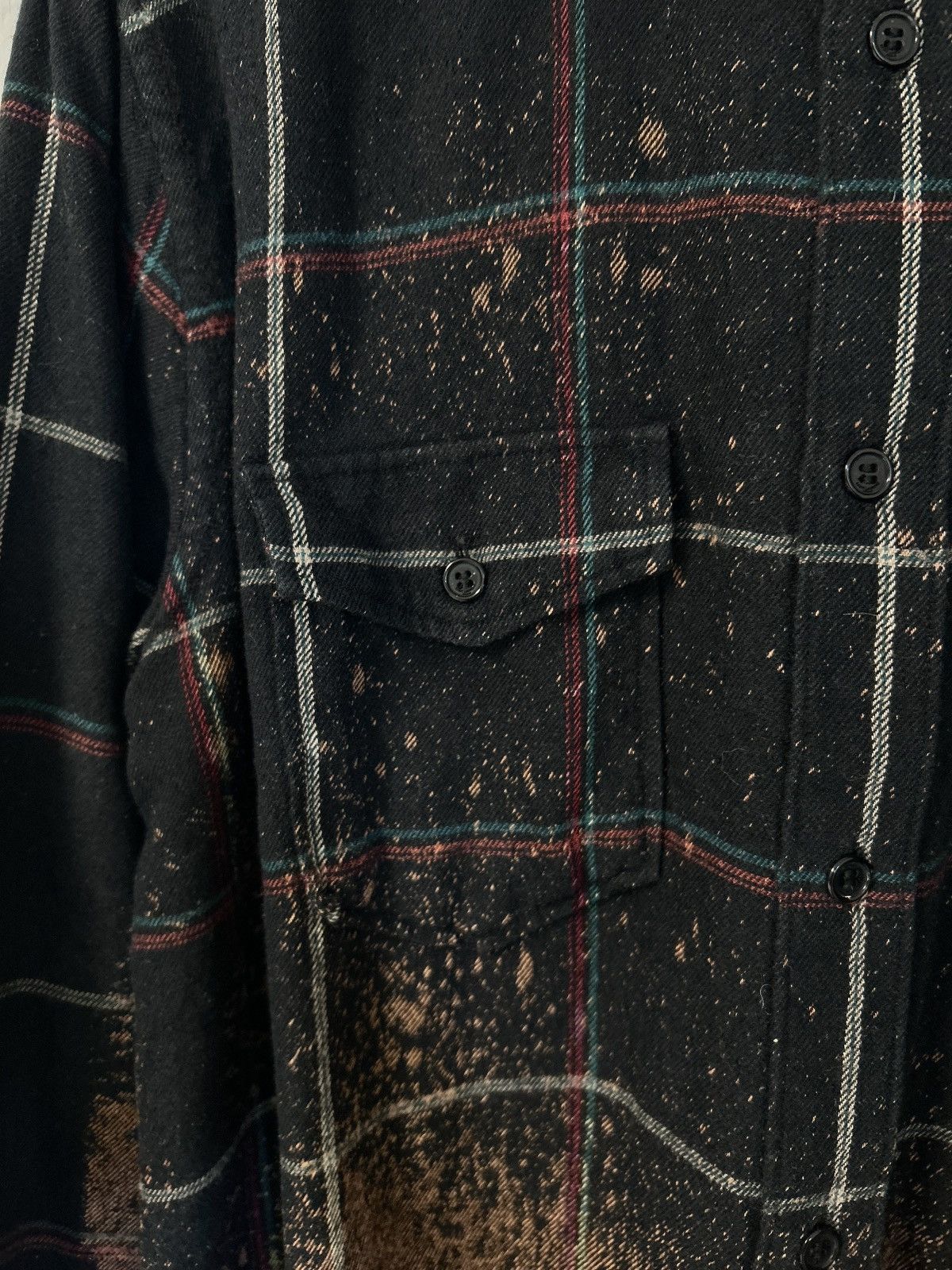 Saint Laurent Paris FW2018 Bleached Plaid Wool Flannel Shirt Size US L / EU 52-54 / 3 - 8 Thumbnail