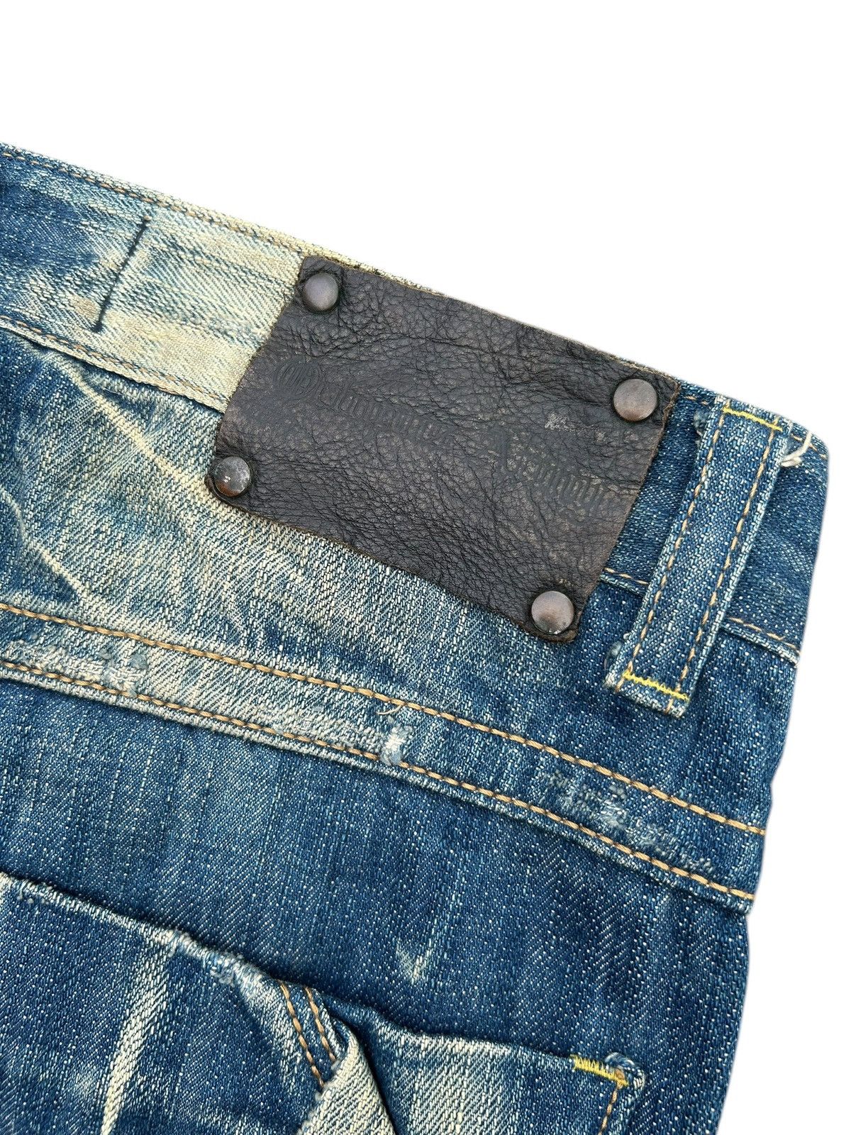 Kapital Vintage Blue Starnik Punk Bondage Faded Denim Jeans Size US 32 / EU 48 - 10 Thumbnail