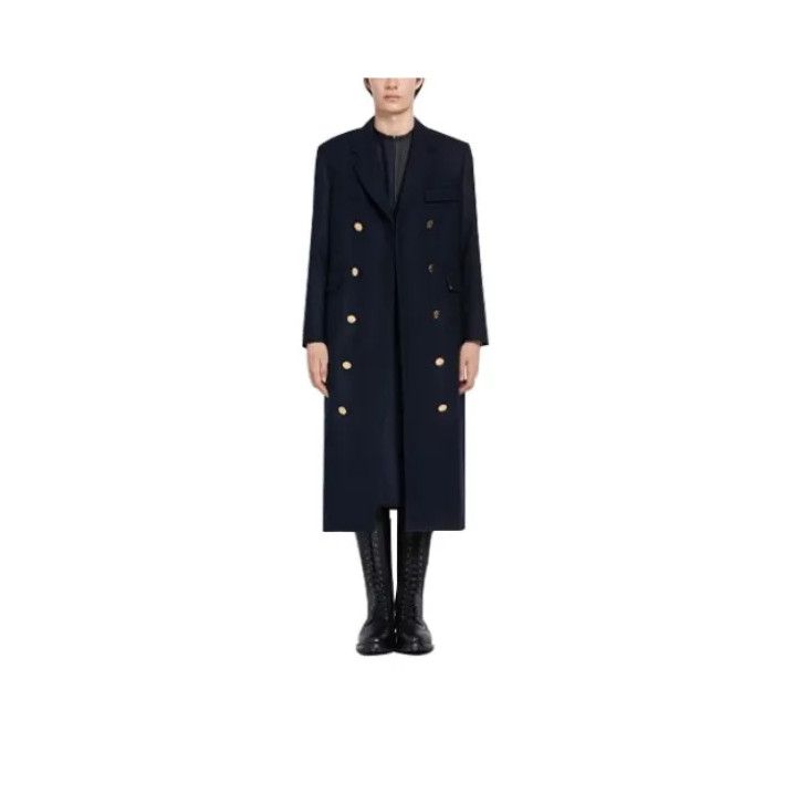 Thom Browne Thom Browne Navy Blue Double-Breasted Coat Size US S / EU 44-46 / 1 - 1 Thumbnail